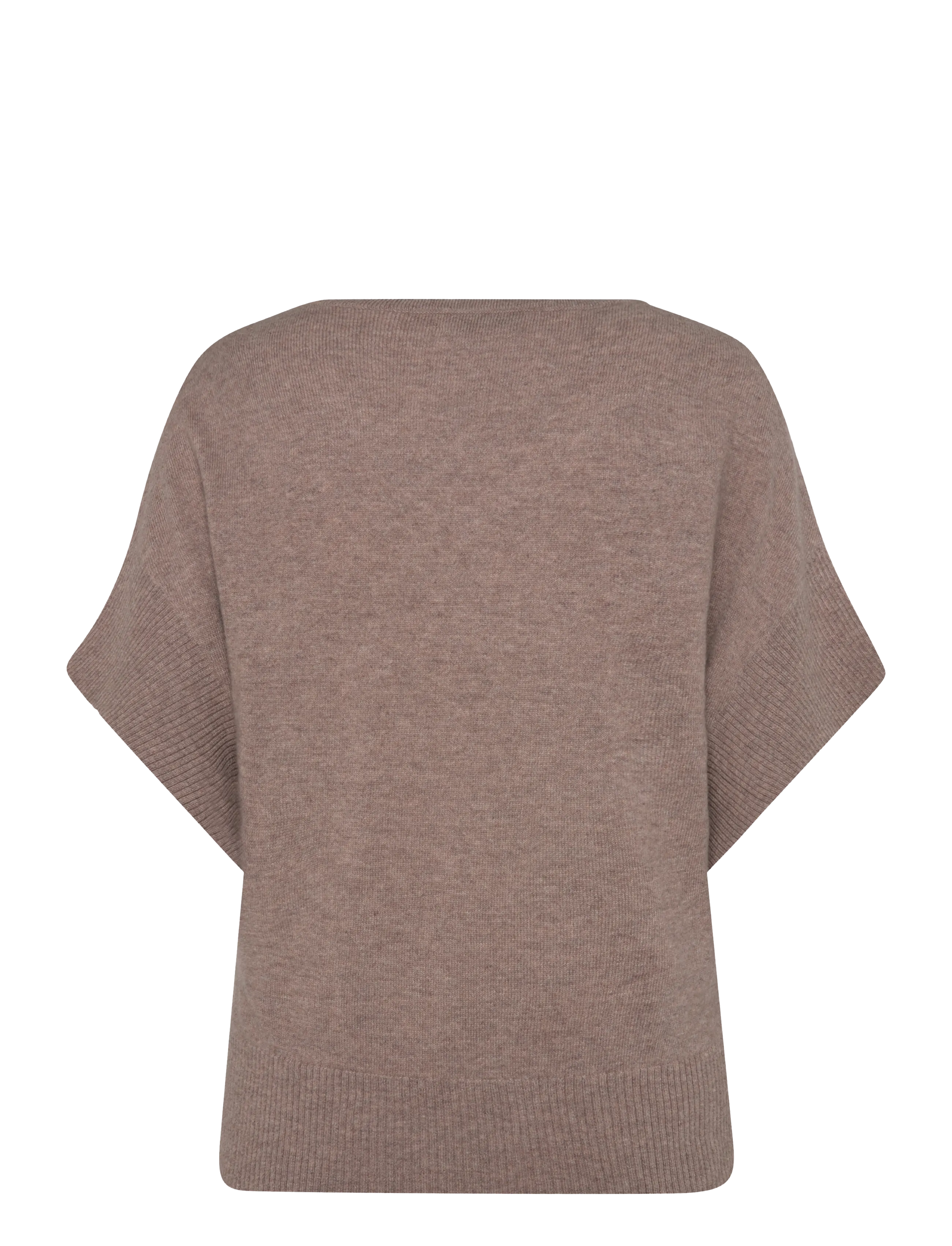 Davida Cashmere - V-Neck Oversized Short Sleeve Sweater - herbstliche kleidung - mink - 1