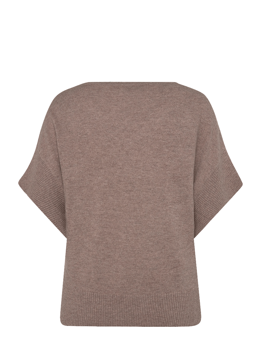 Davida Cashmere - V-Neck Oversized Short Sleeve Sweater - kaschmir - mink - 1