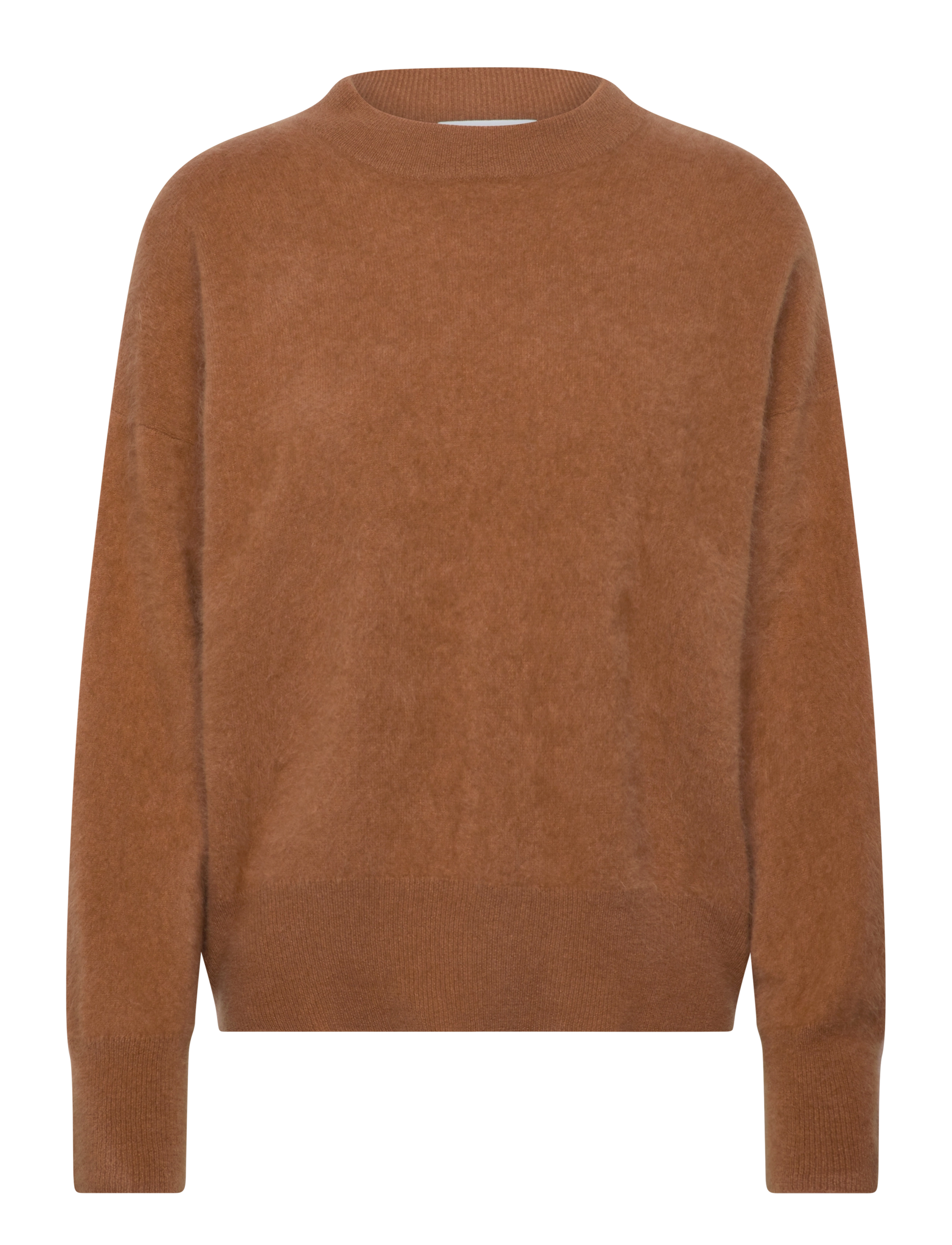 Brushed Boxy Turtleneck - RUST RED