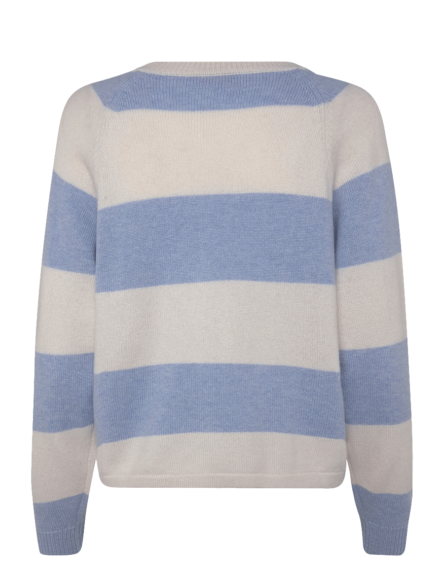 Davida Cashmere - Boxy Raglan Striped Sweater - kaschmir - white/blue fog - 1