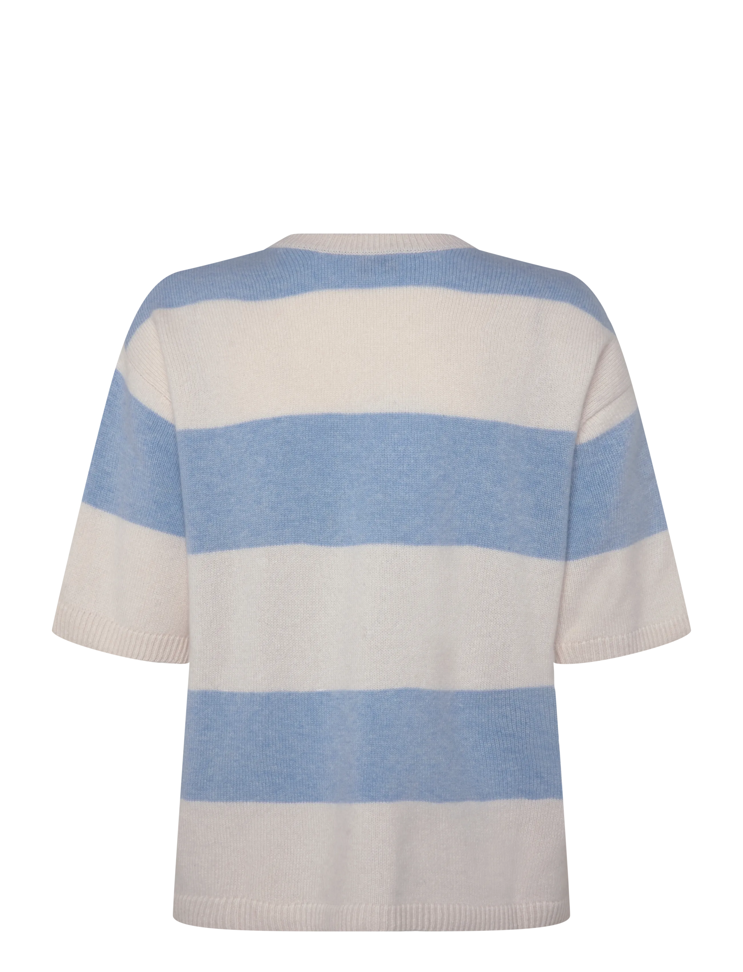 Davida Cashmere - Boxy T-Shirt Striped - cashmere - white/blue fog - 1