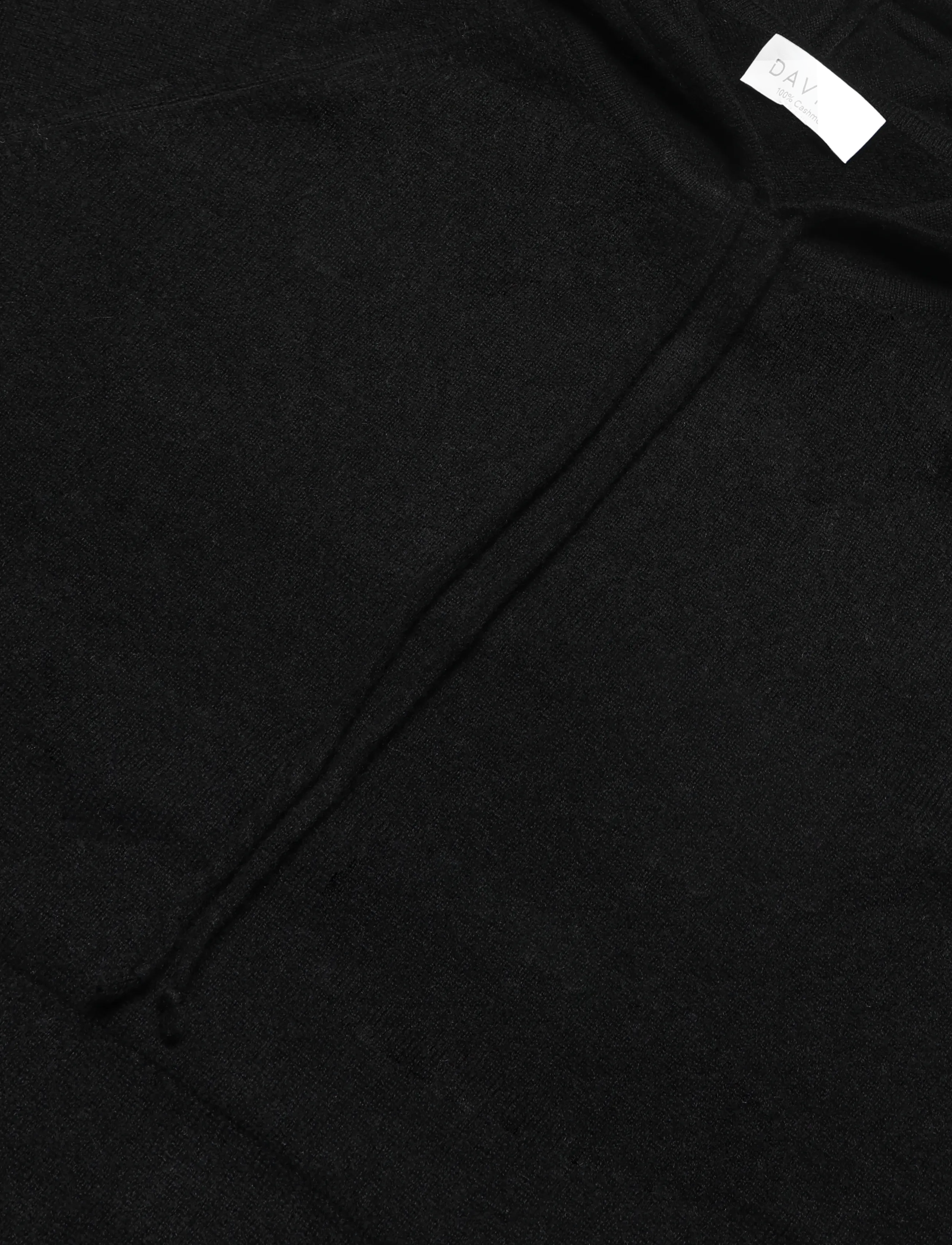 Davida Cashmere - front pocket hoodie sweater - cashmere - black - 2