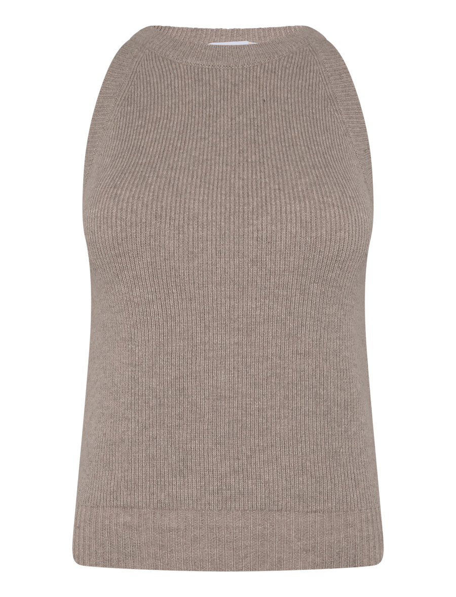 Davida Cashmere - Sleeveless Rib Tank - kaschmir - sand - 0
