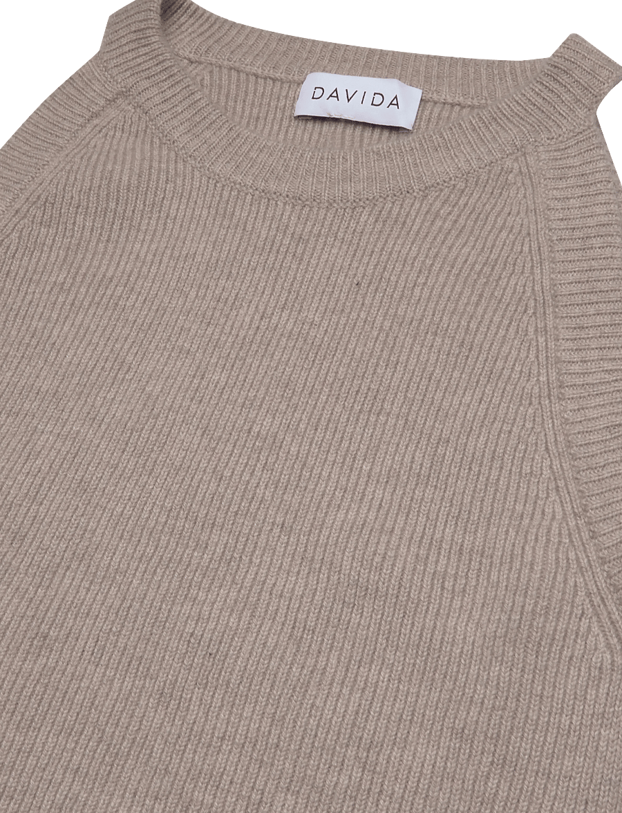 Davida Cashmere - Sleeveless Rib Tank - kaschmir - sand - 2
