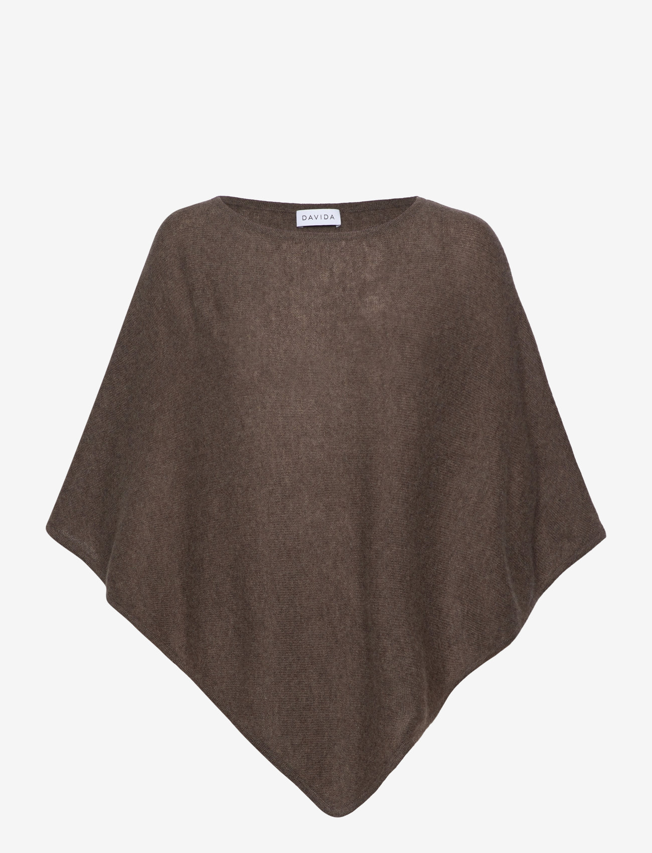 Davida Cashmere - Triangle Poncho - ponchos & capes - cacao - 0