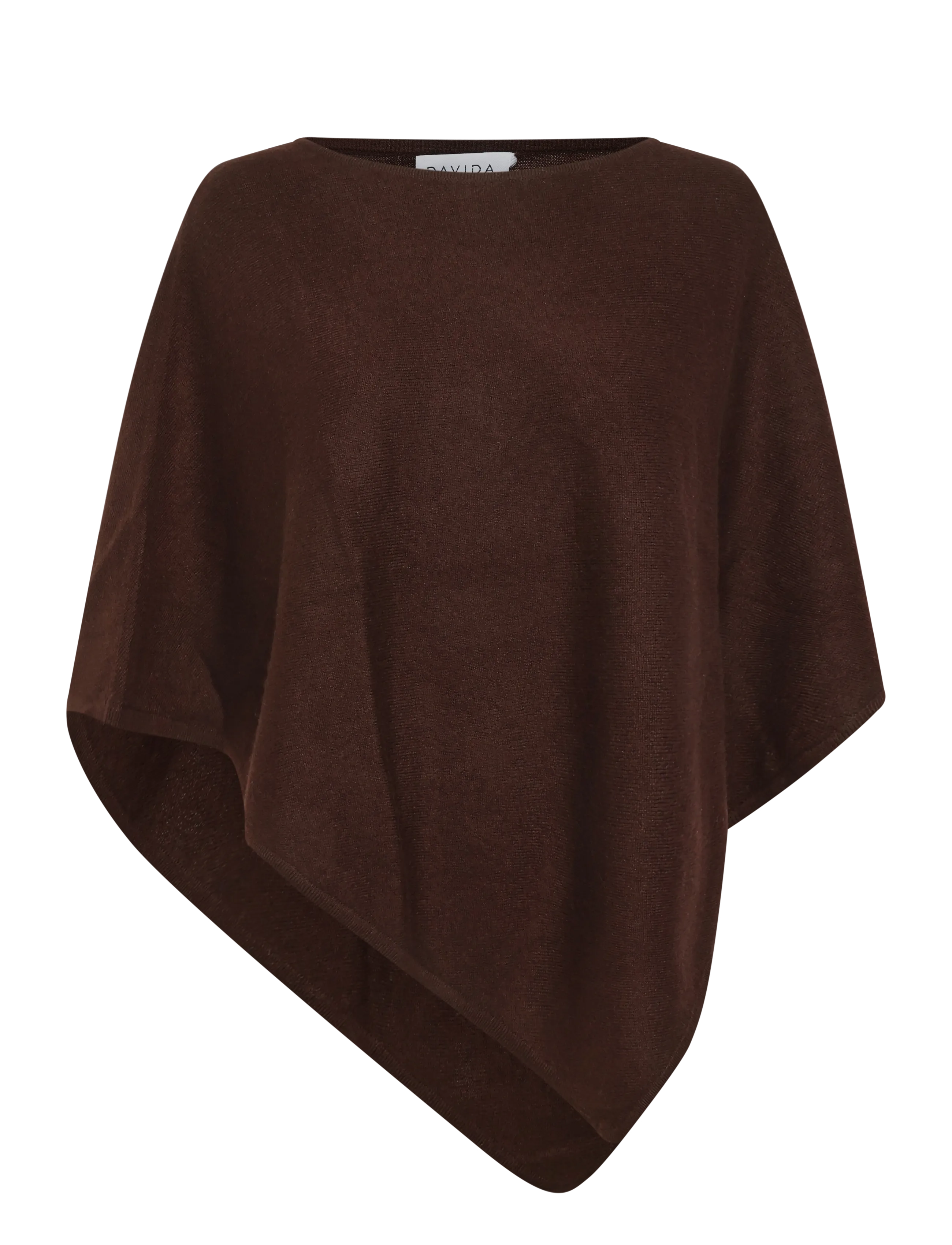 Davida Cashmere triangle poncho - Nyheder - DARK CHOCOLATE / brown
