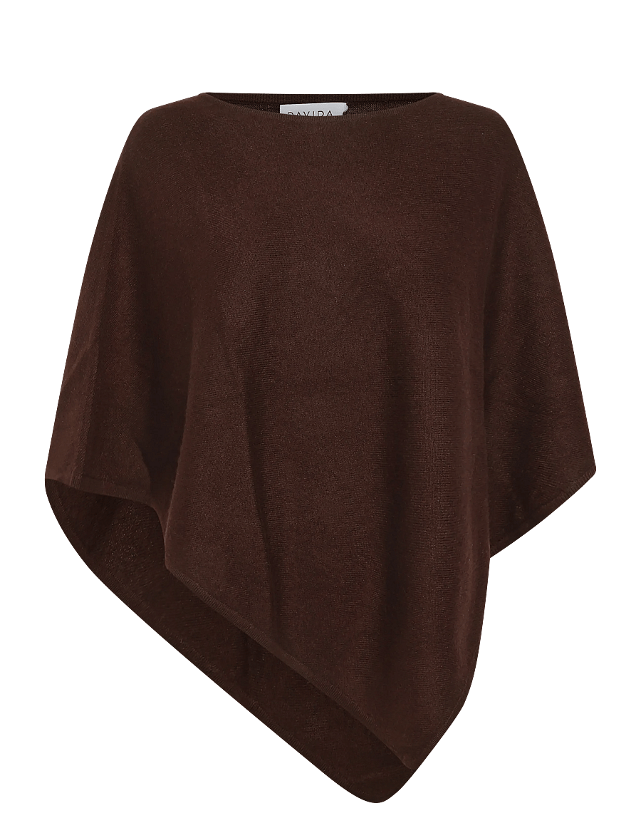 Davida Cashmere - triangle poncho - cashmere - dark chocolate - 0