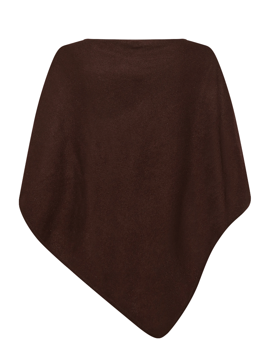 Davida Cashmere - triangle poncho - cashmere - dark chocolate - 1
