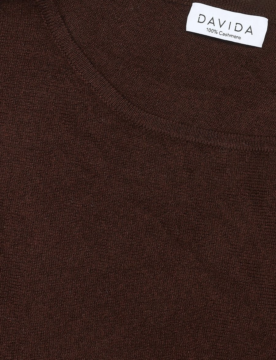 Davida Cashmere - triangle poncho - cashmere - dark chocolate - 2