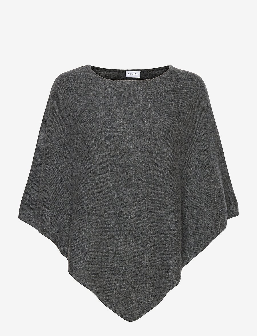 Davida Cashmere - triangle poncho - kashmir - dark grey - 0