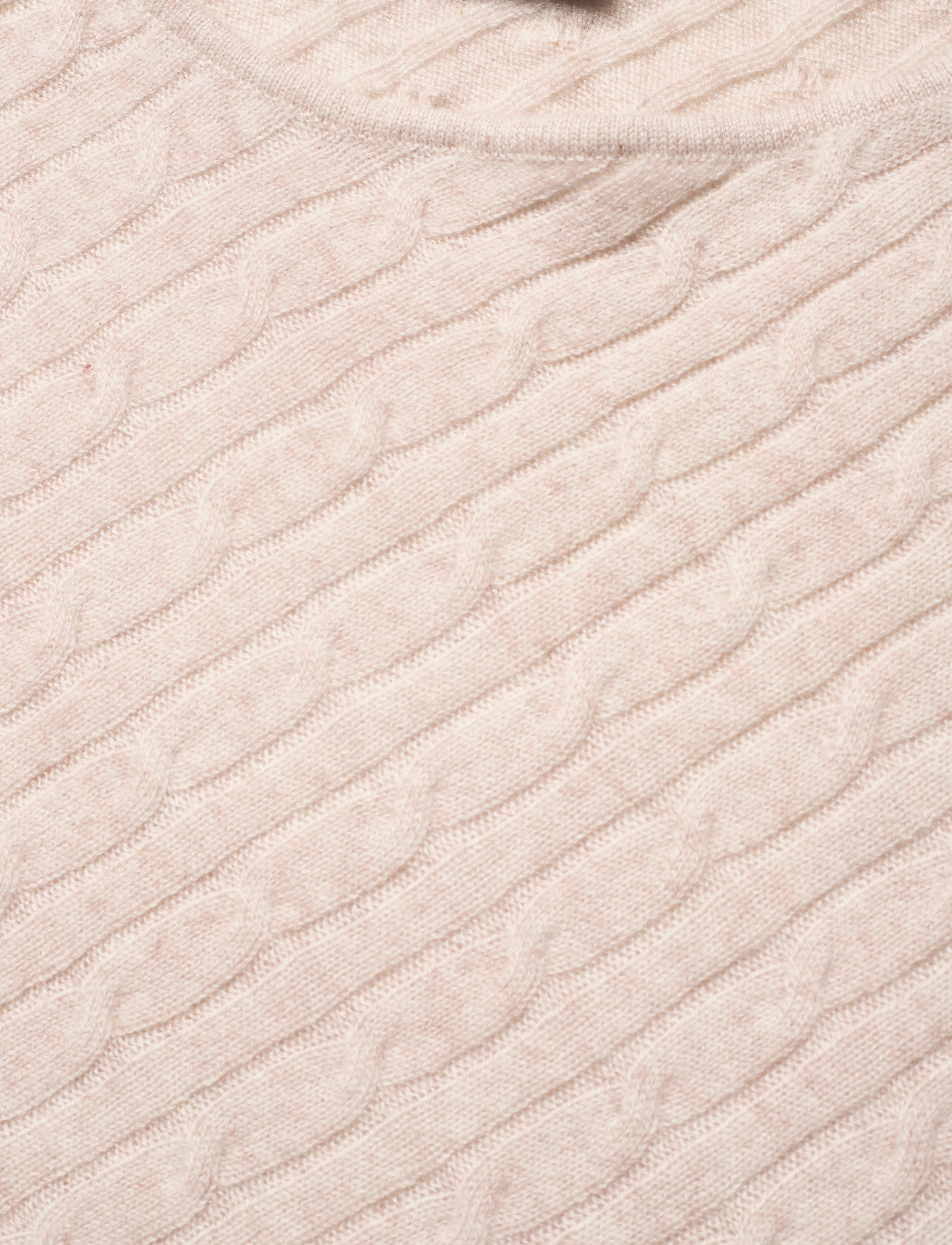 Davida Cashmere - Triangle Cable Poncho - light beige - 2