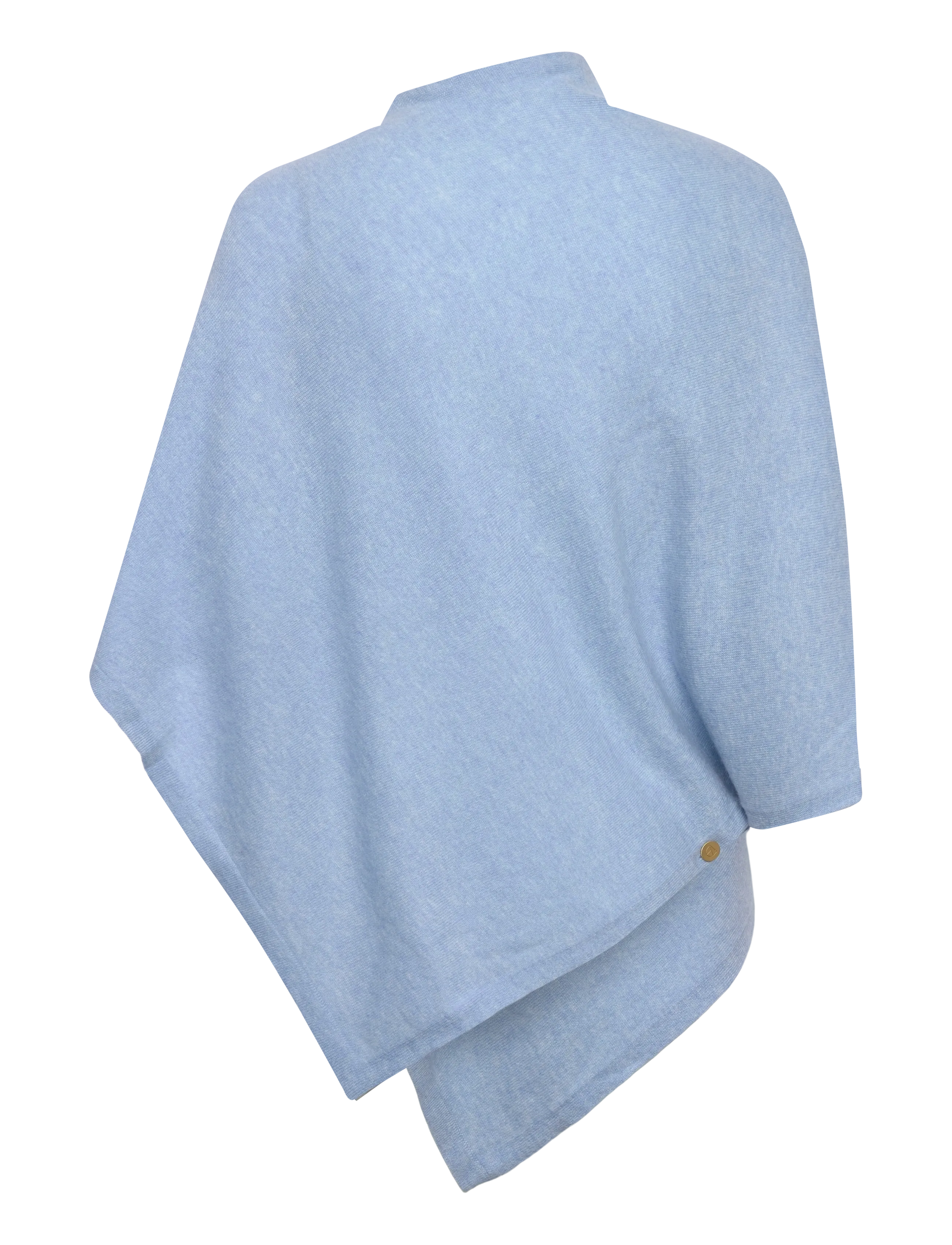 Davida Cashmere - Poncho Gold Buttons - ponchoer og kapper - blue fog - 2