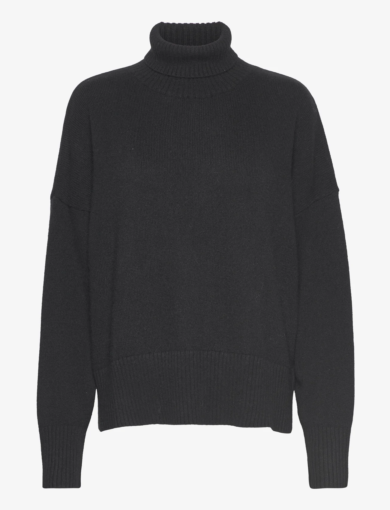 Davida Cashmere - Chunky Roll Neck Sweater - megztiniai su aukšta apykakle - black - 0