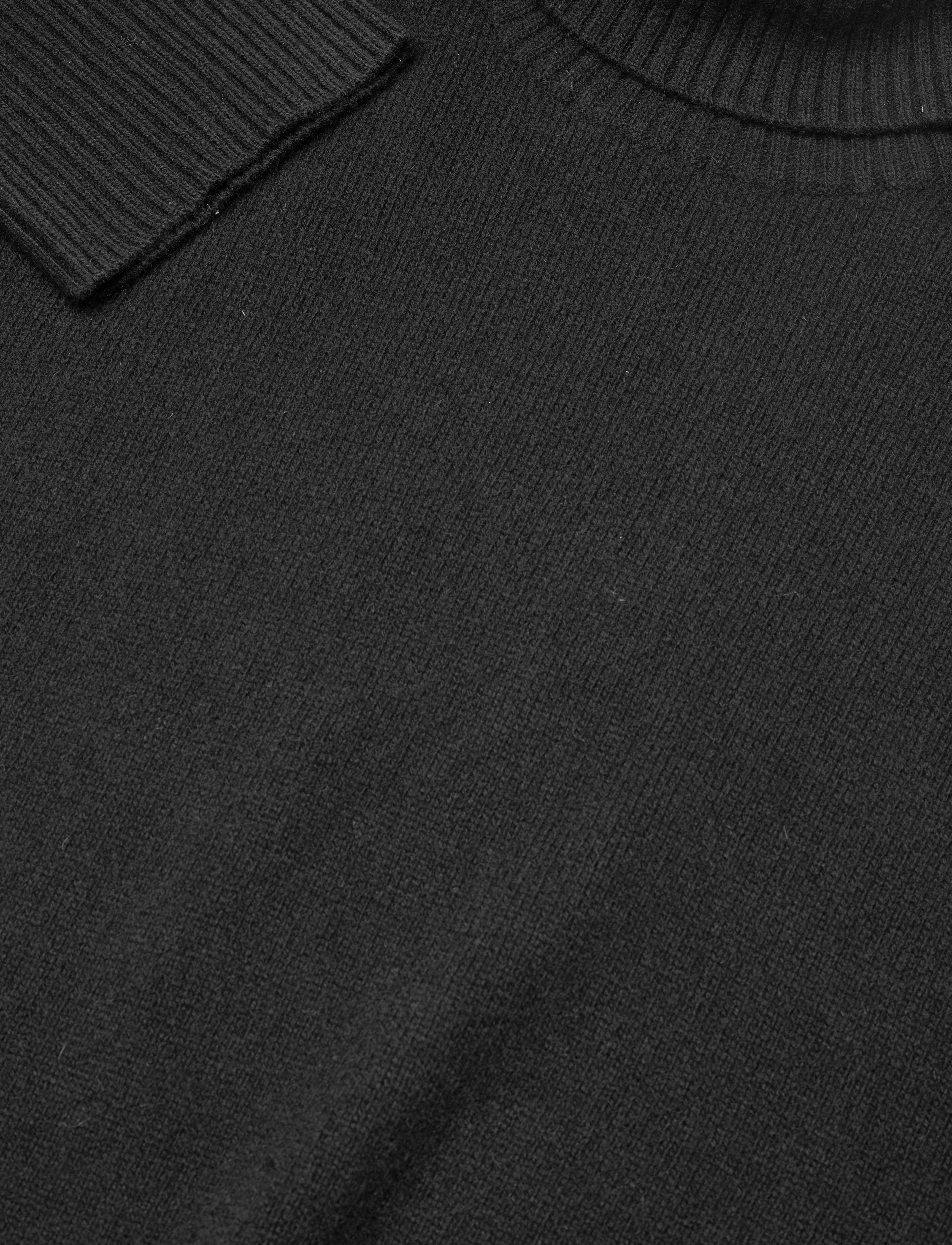 Davida Cashmere - Chunky Roll Neck Sweater - kashmir - black - 4