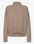 Chunky Roll Neck Sweater - MINK