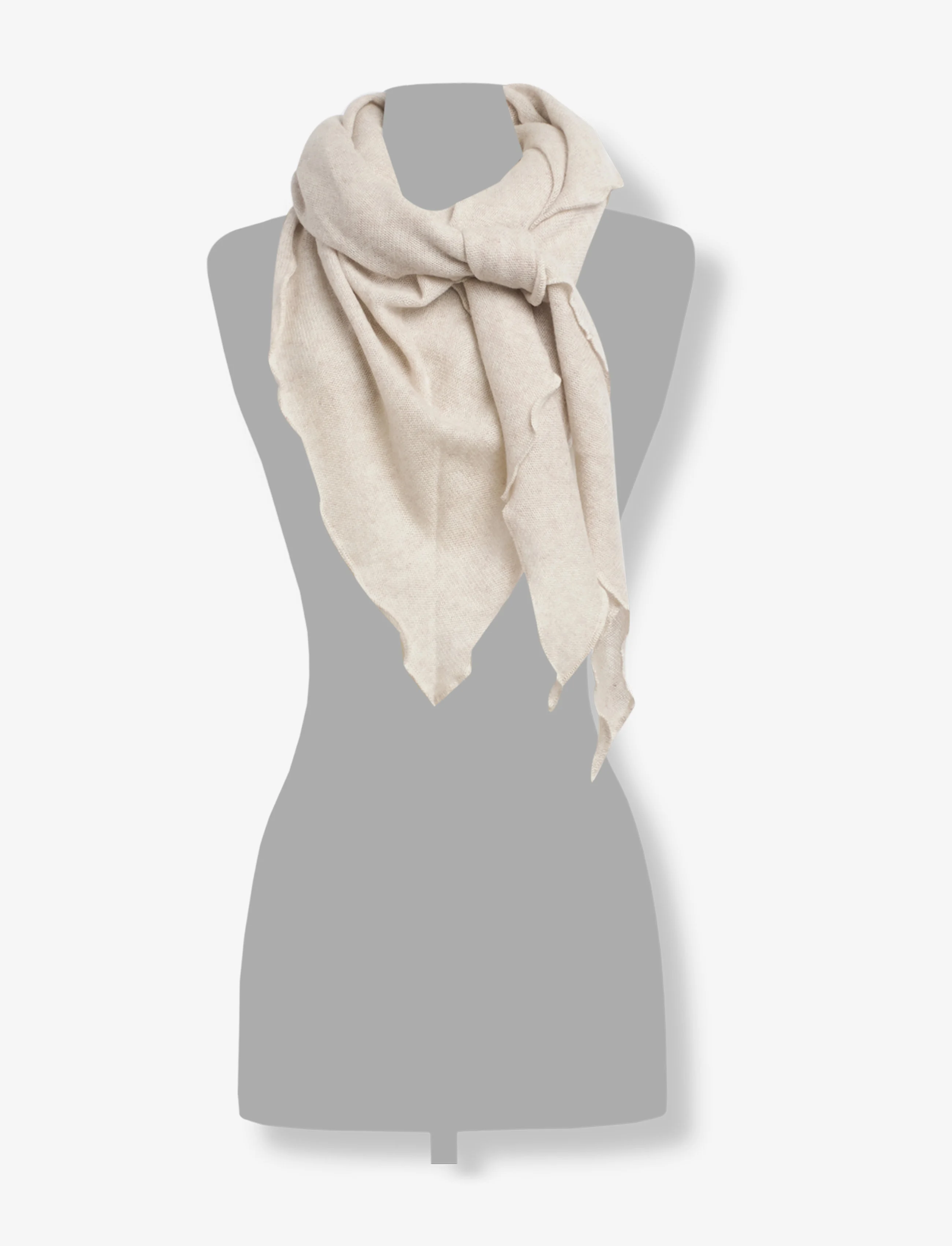 Davida Cashmere - triangle scarf - light beige - 1
