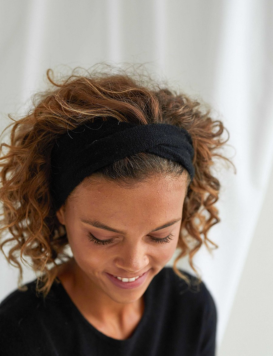 Davida Cashmere - Wrap Headband - kašmiir - black - 0