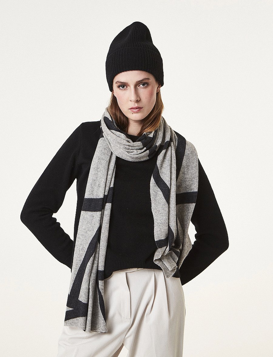 Davida Cashmere - fold rib cap - kašmiir - black - 0