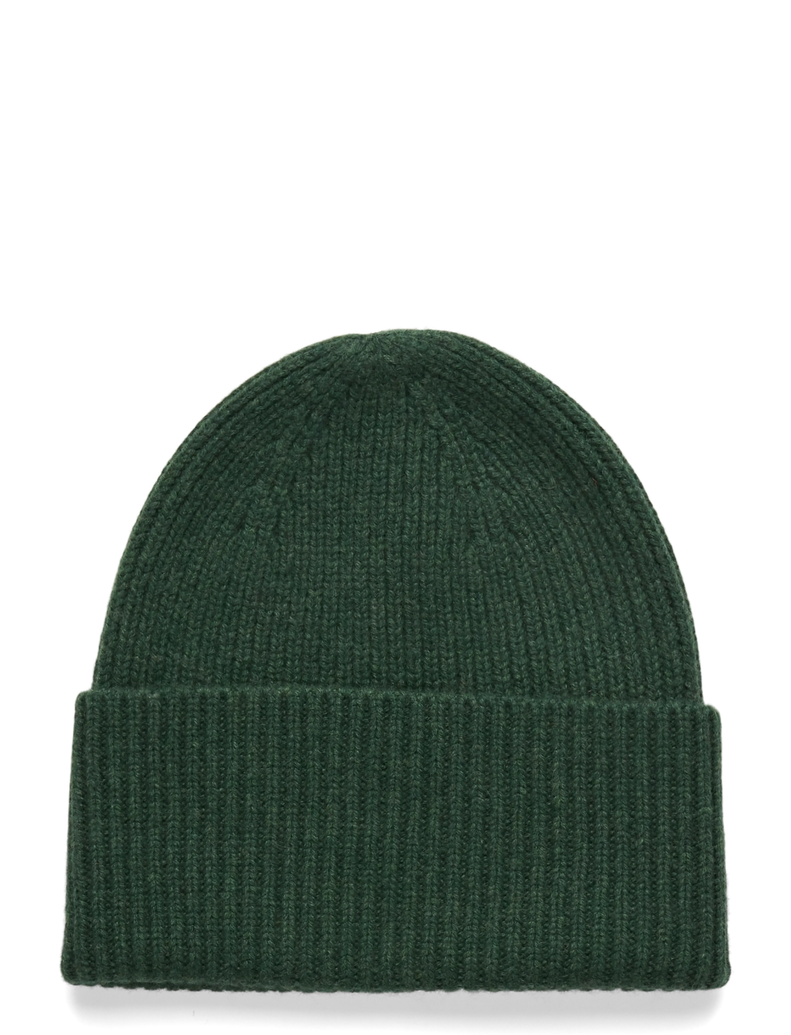 Davida Cashmere Fold Rib Cap - Davida Cashmere - FOREST GREEN / green