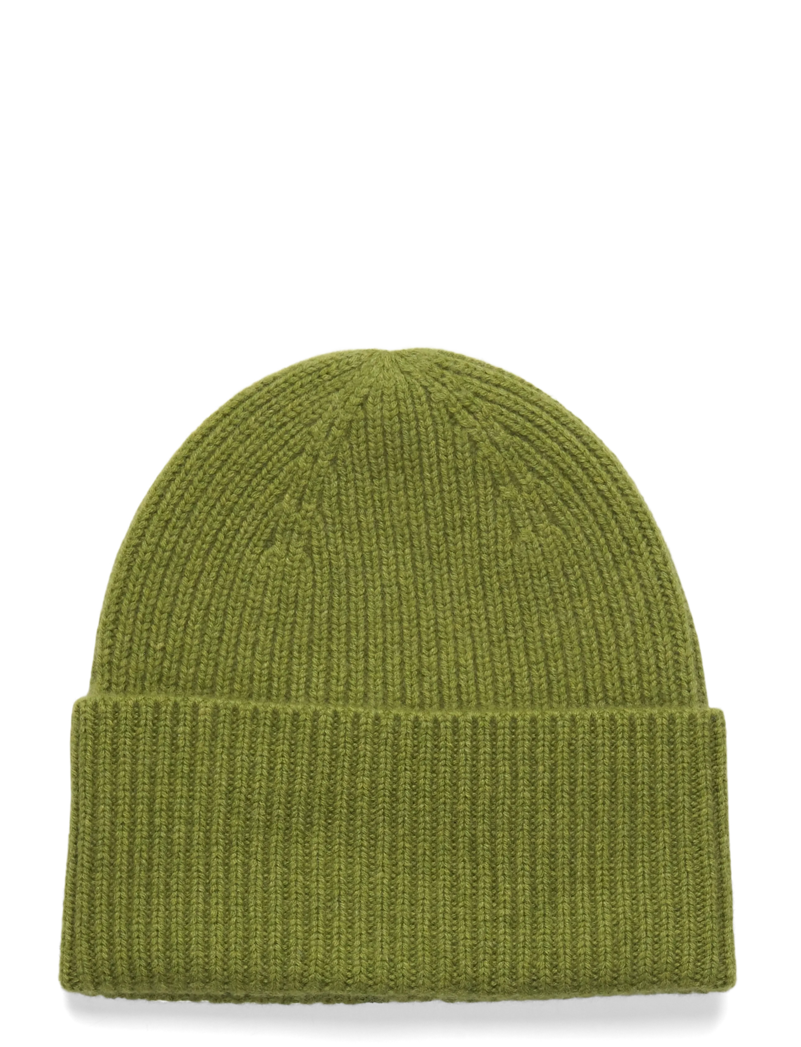 Davida Cashmere Fold Rib Cap - Asusteet - MOSS GREEN / khaki/green