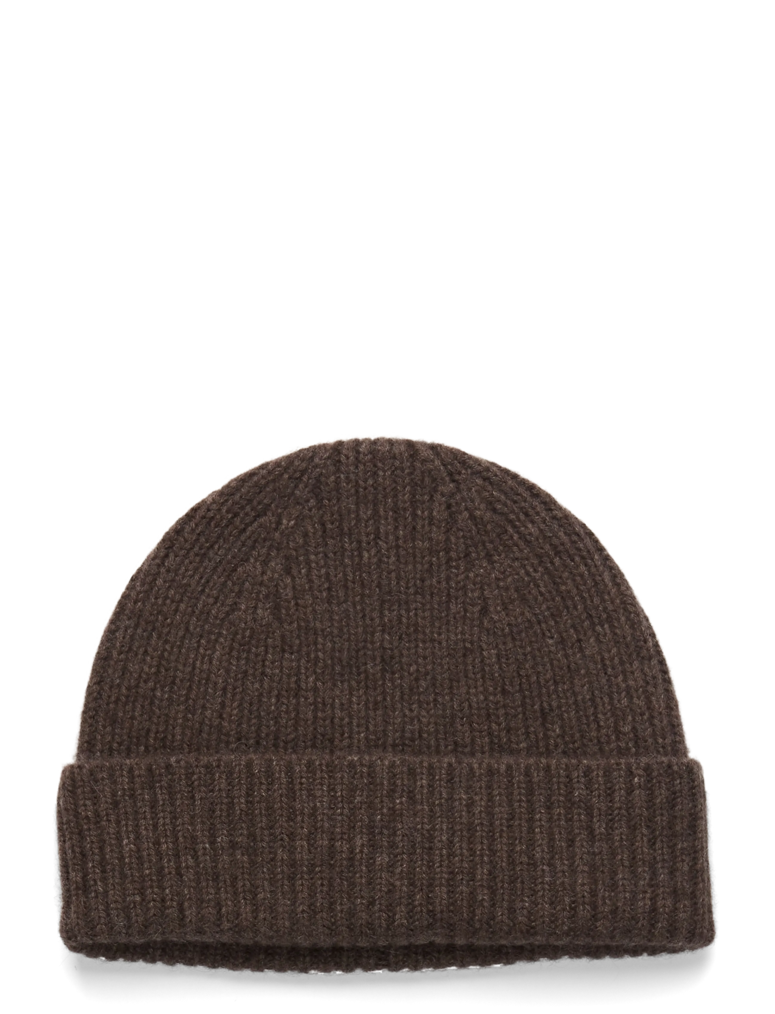 Davida Cashmere Short Rib Fold Cap - Davida Cashmere - CACAO / brown