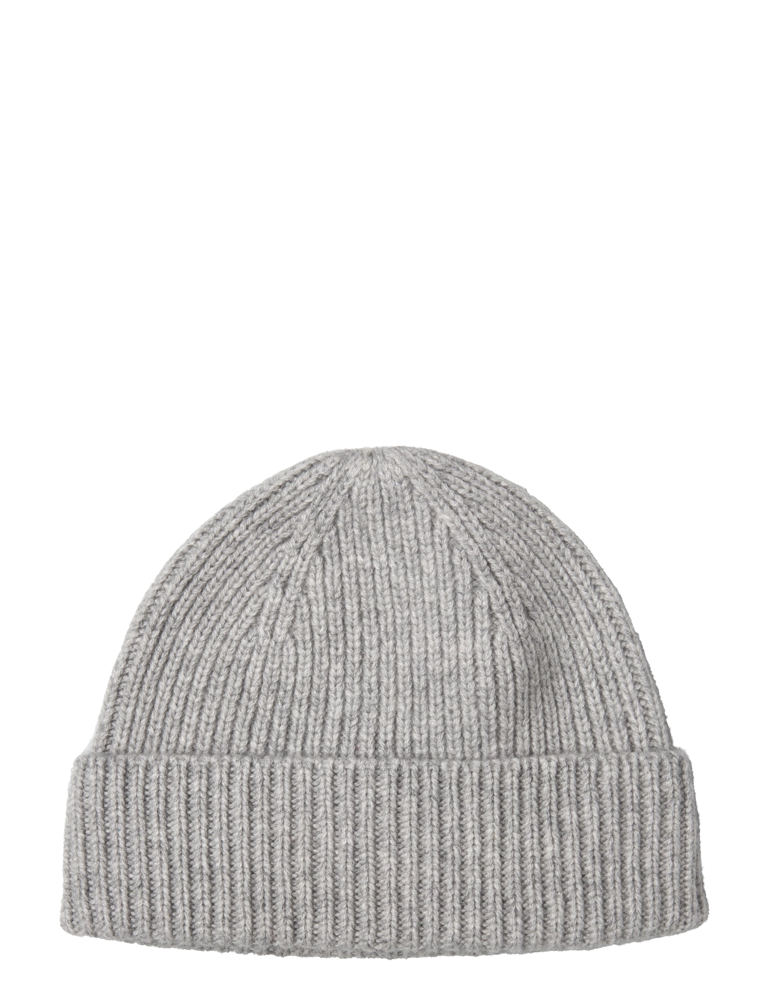 Davida Cashmere Short Rib Fold Cap - Davida Cashmere - LIGHT GREY / grey
