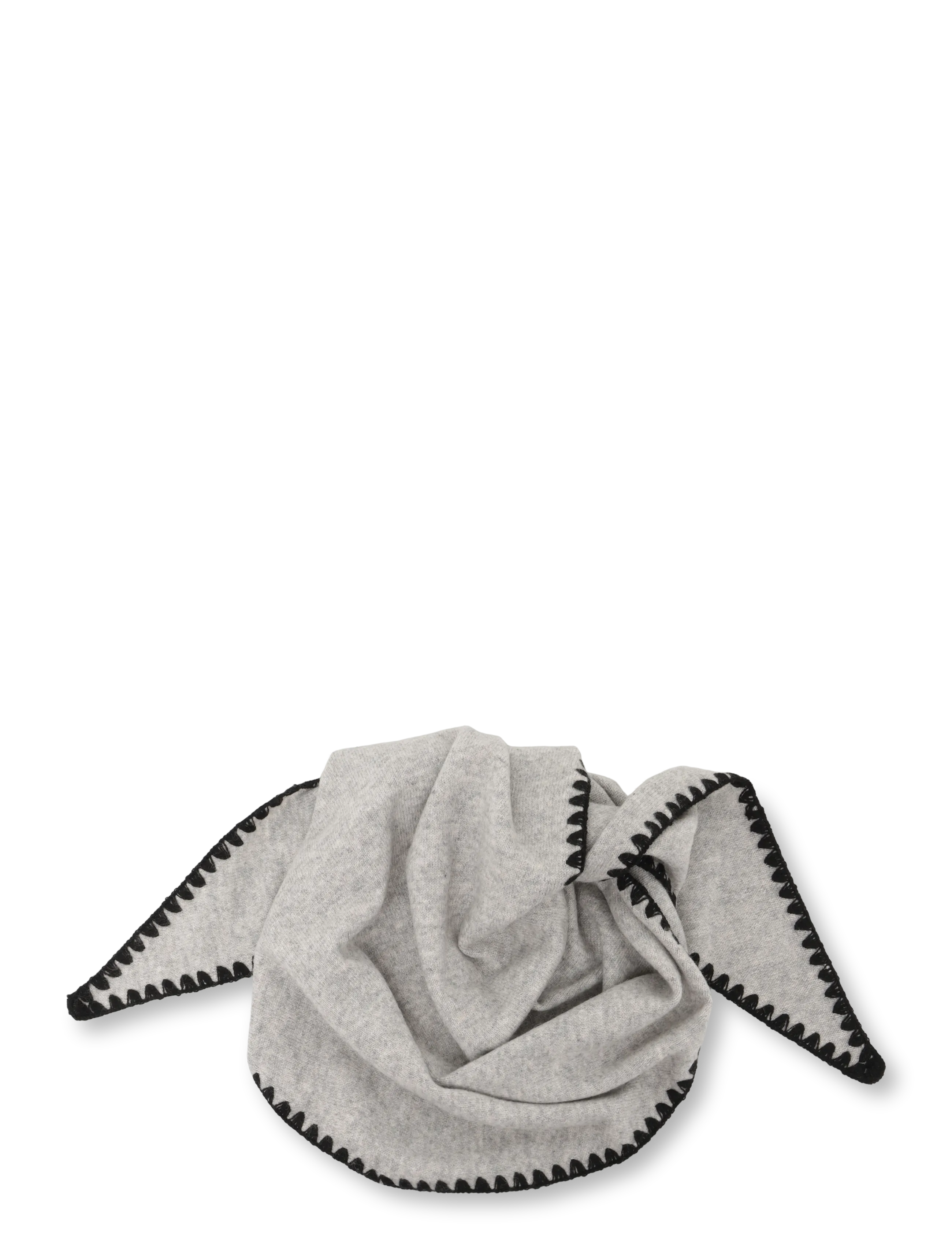 Davida Cashmere - scarf with black edge - halstørklæder - light grey - 0