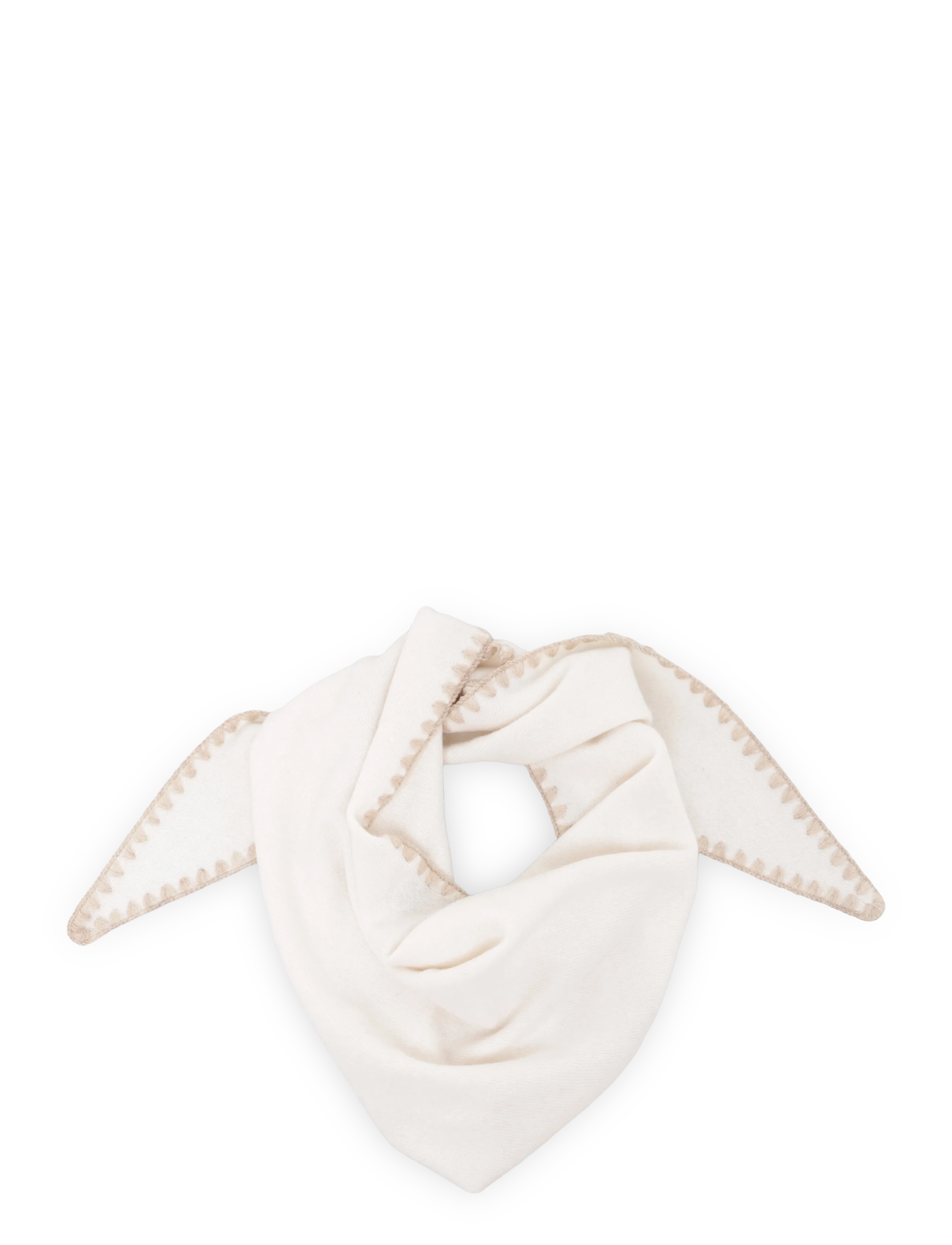 Davida Cashmere scarf with black edge - Scarves - WHITE / white