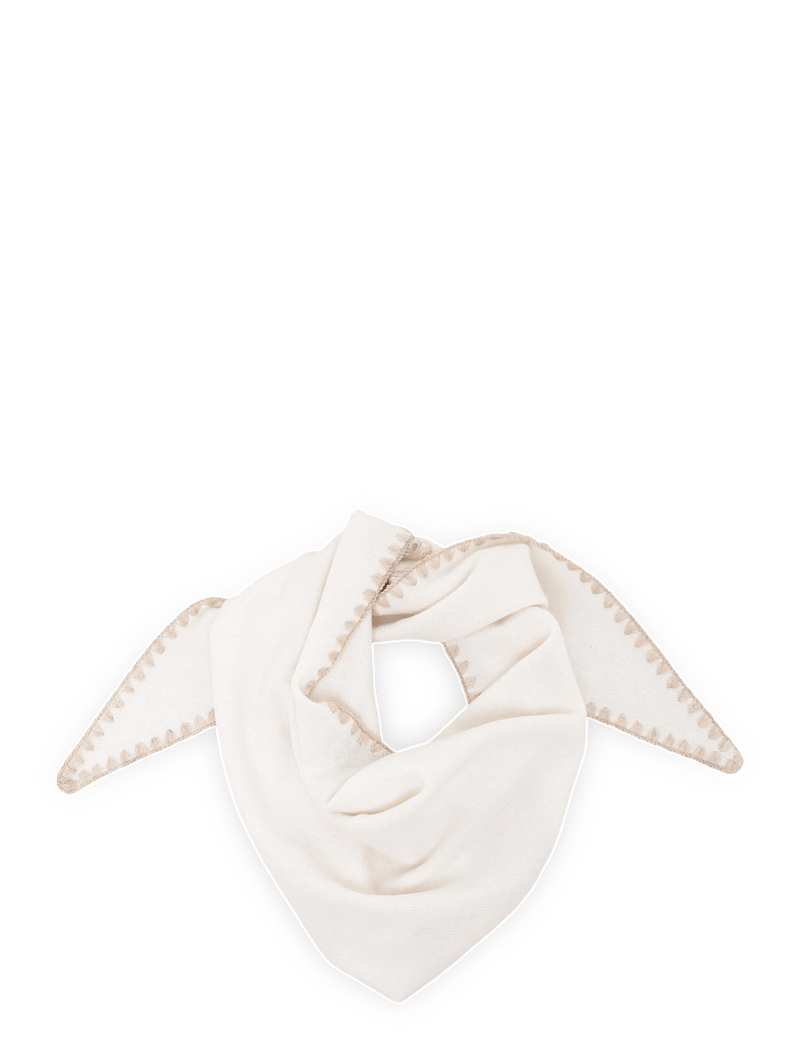 Davida Cashmere - scarf with black edge - halstørklæder - white - 0