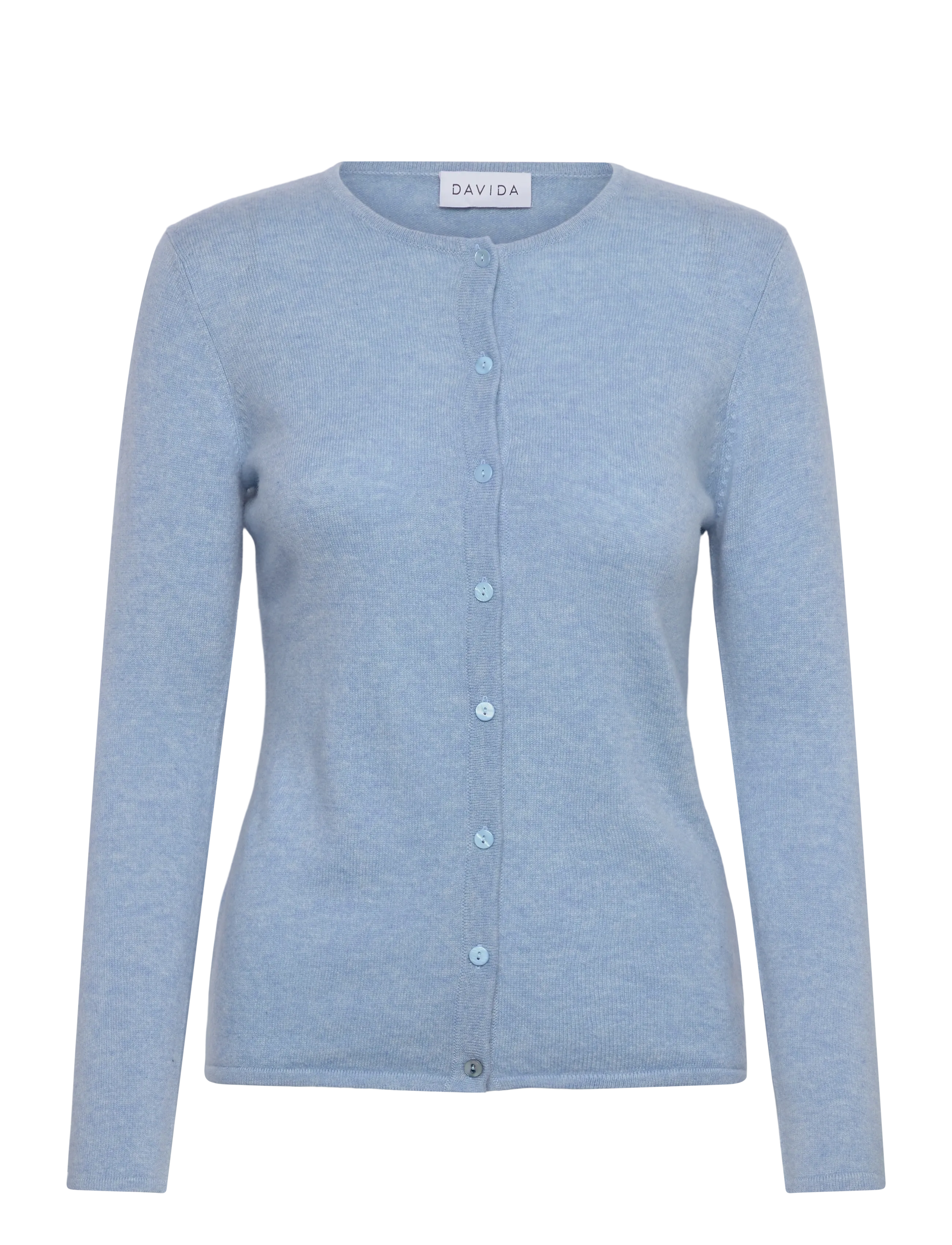 Davida Cashmere Classic Cardigan, - Kläder - BLUE FOG / blue