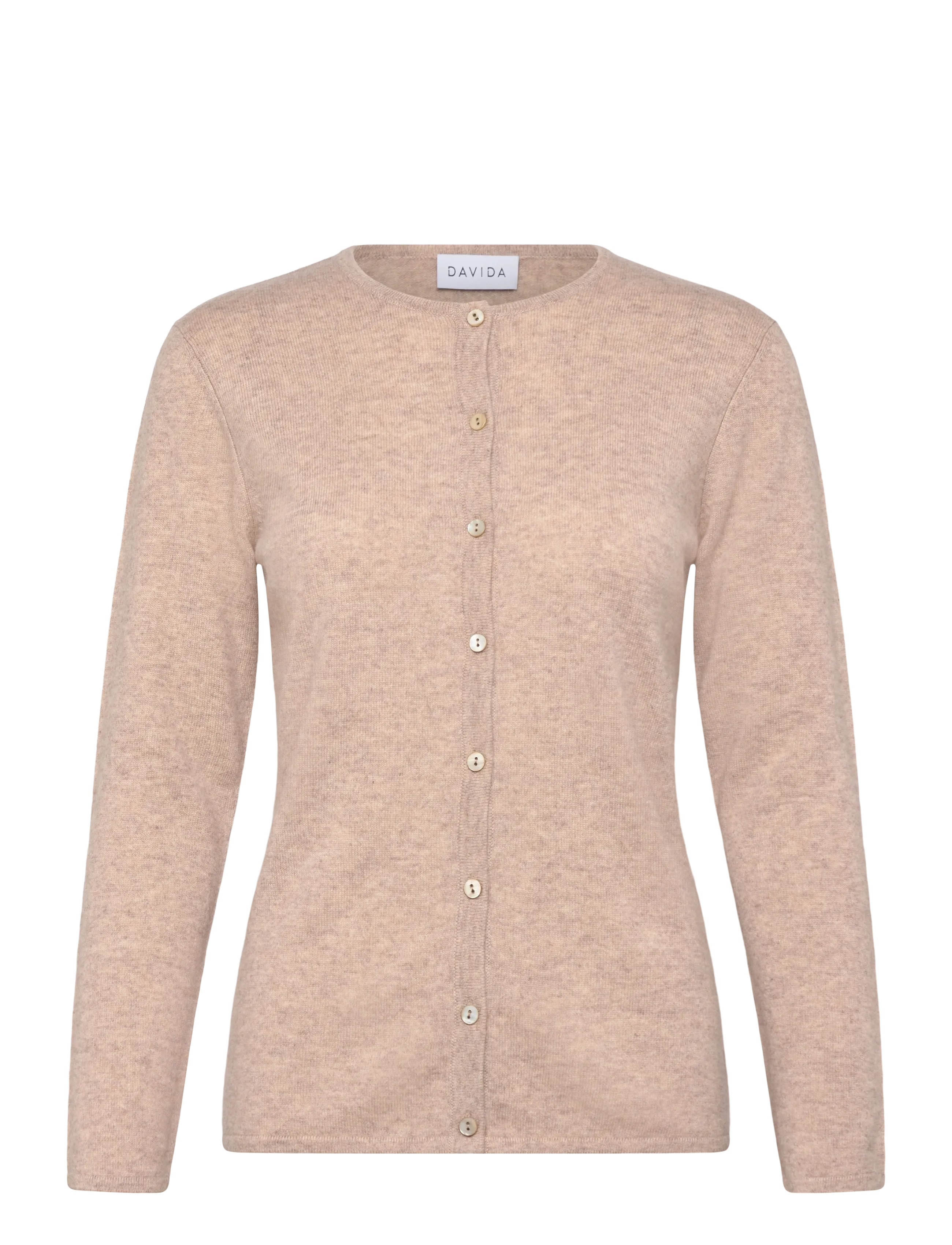 Davida Cashmere Classic Cardigan, - Cardigans - SAND / beige