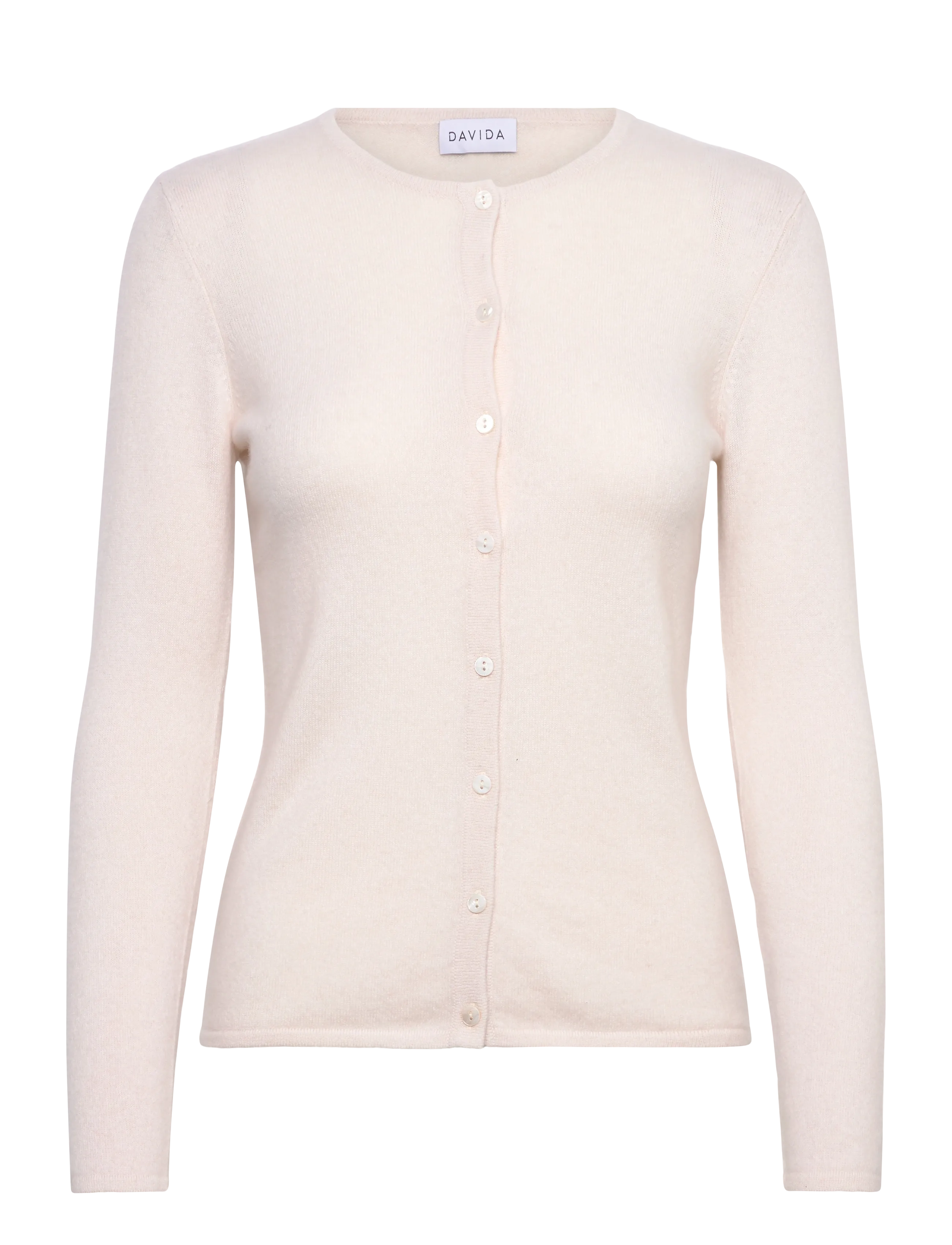 DAVIDA CASHMERE Klassisch Cardigan, Cream - L - Damen