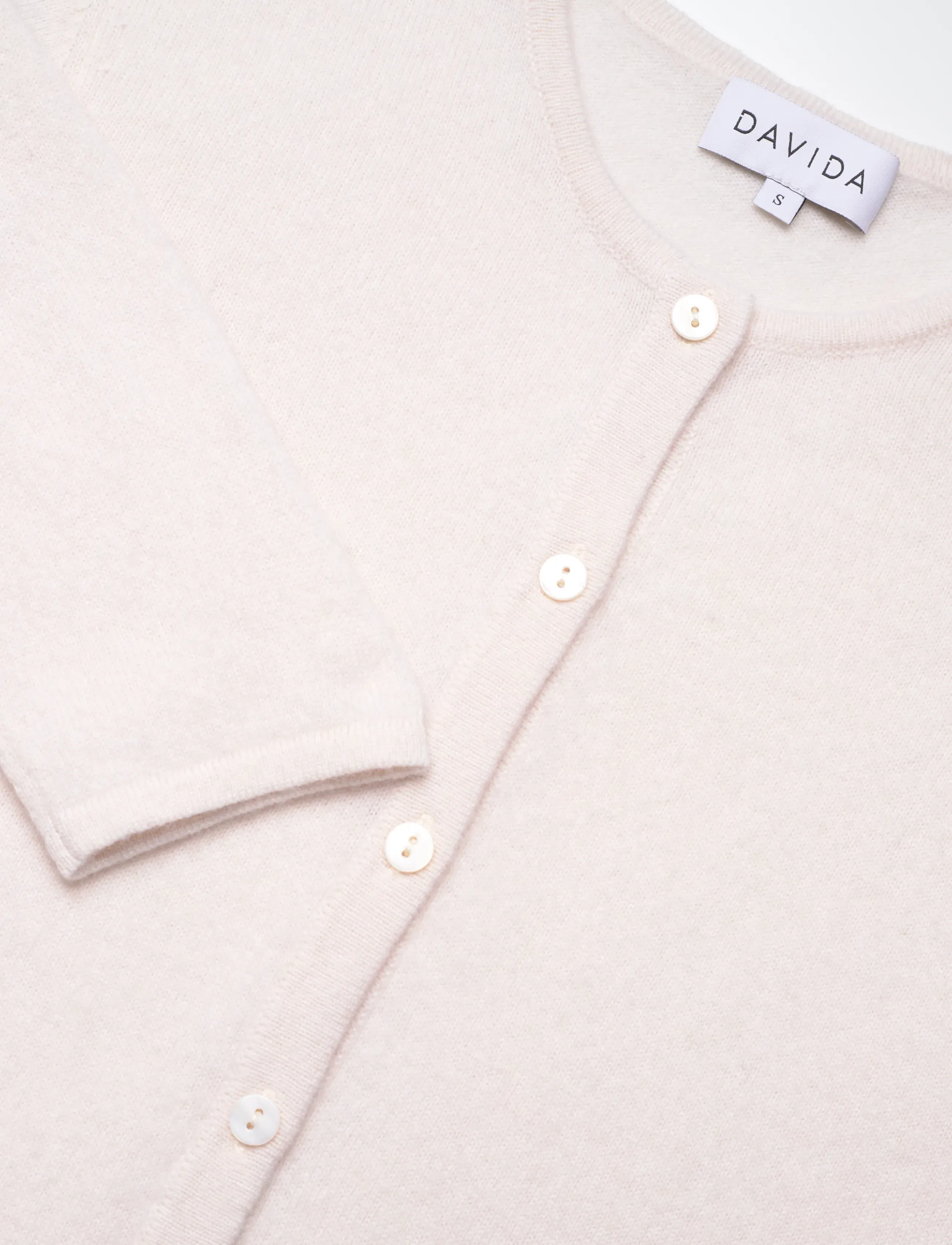 Davida Cashmere - Classic Cardigan, - kašmyras - white - 2