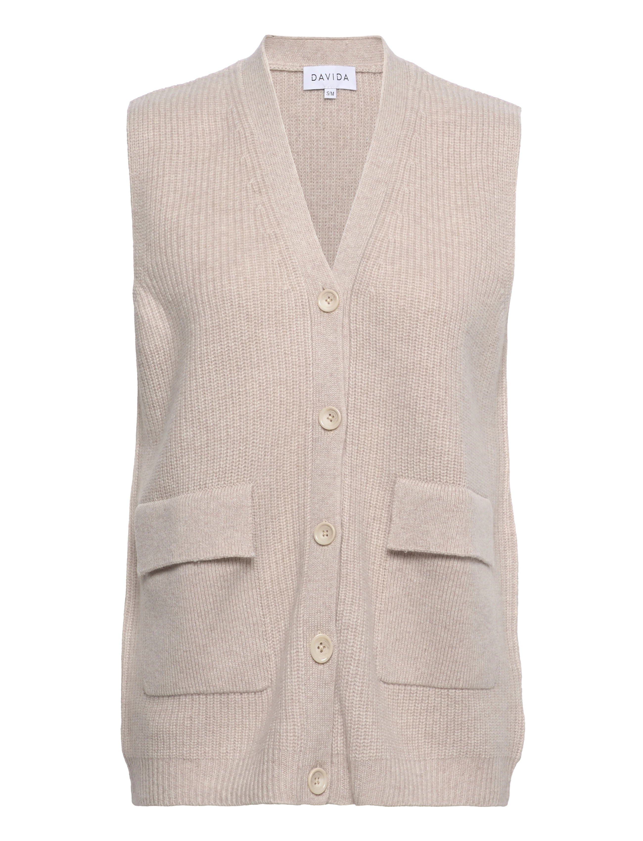 Davida Cashmere - Buttoned Vest - light beige - 0