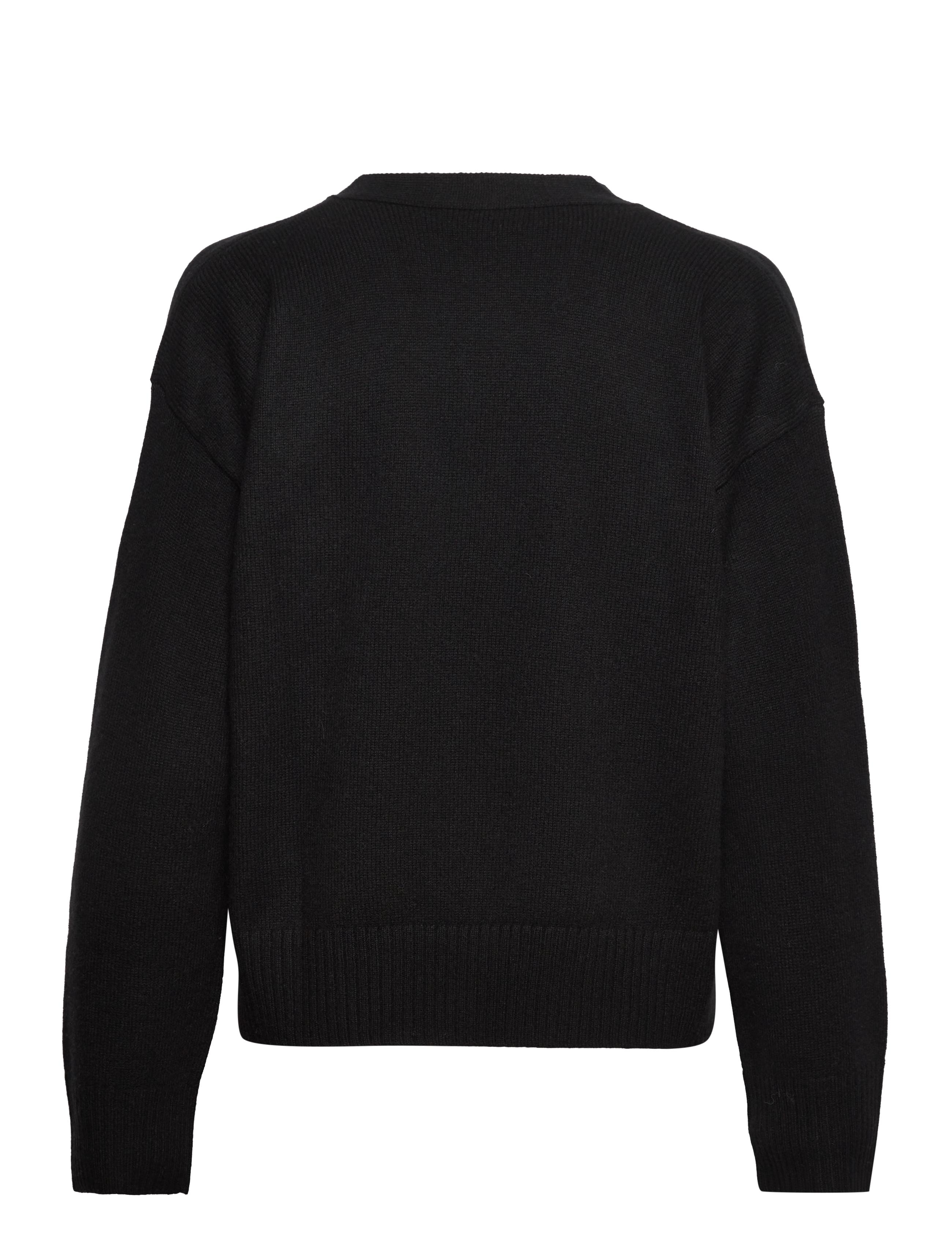 Davida Cashmere - V-neck Wide Cardigan - cardigans - black - 1