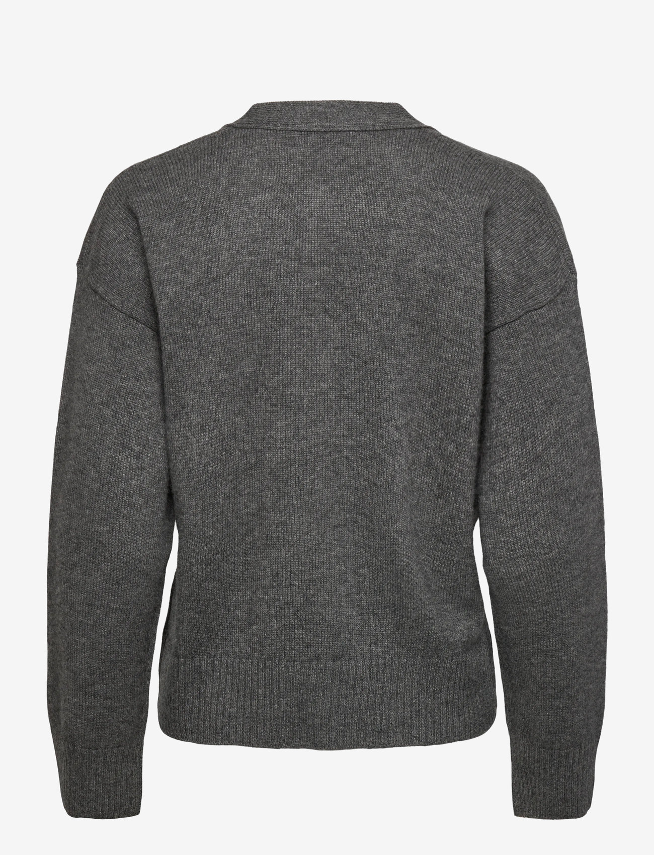 Davida Cashmere - V-neck Wide Cardigan - kashmir - dark grey - 1