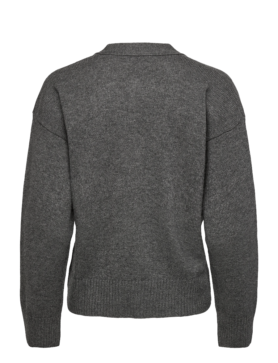 Davida Cashmere - V-neck Wide Cardigan - kašmiir - dark grey - 2