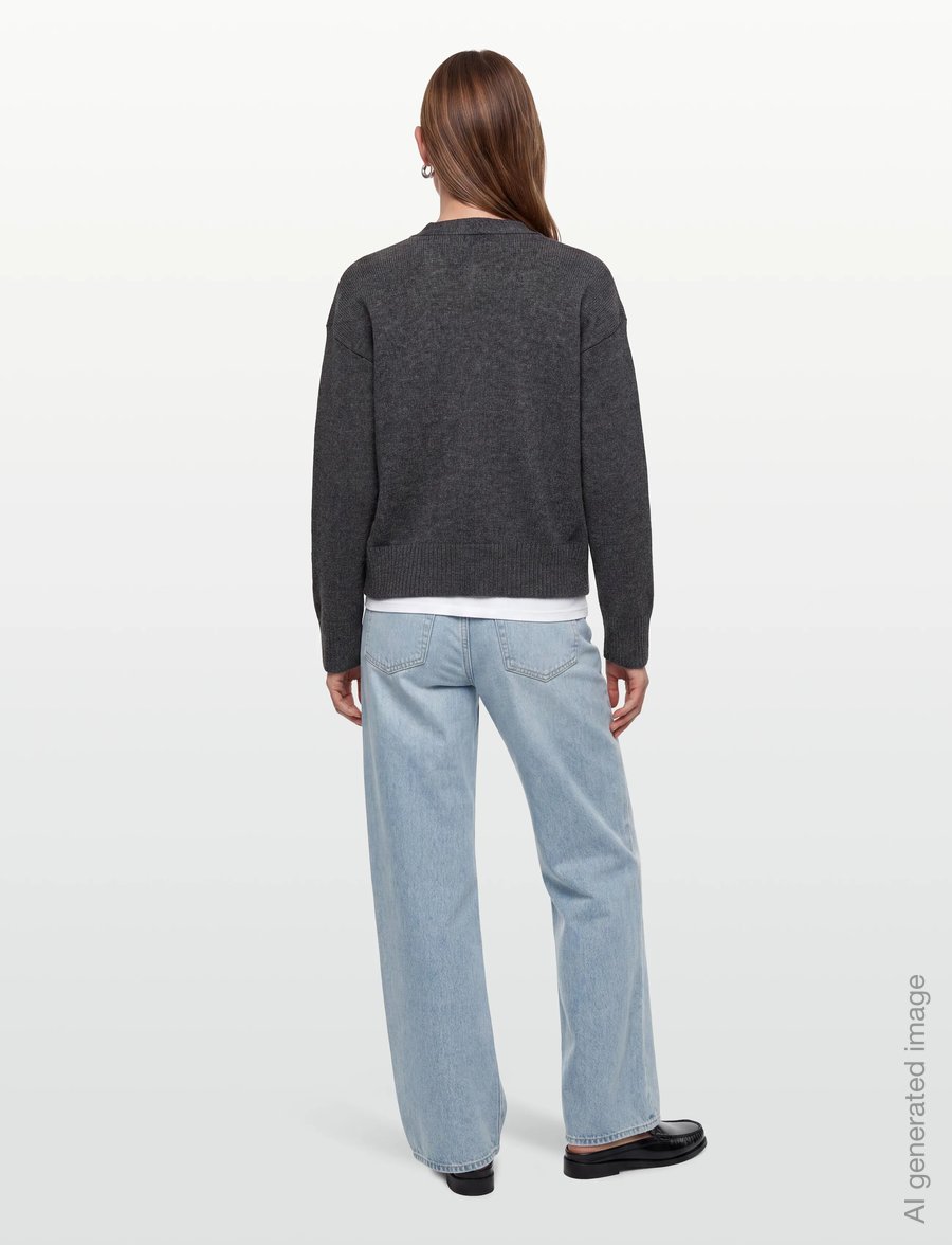 Davida Cashmere - V-neck Wide Cardigan - kašmiir - dark grey - 4