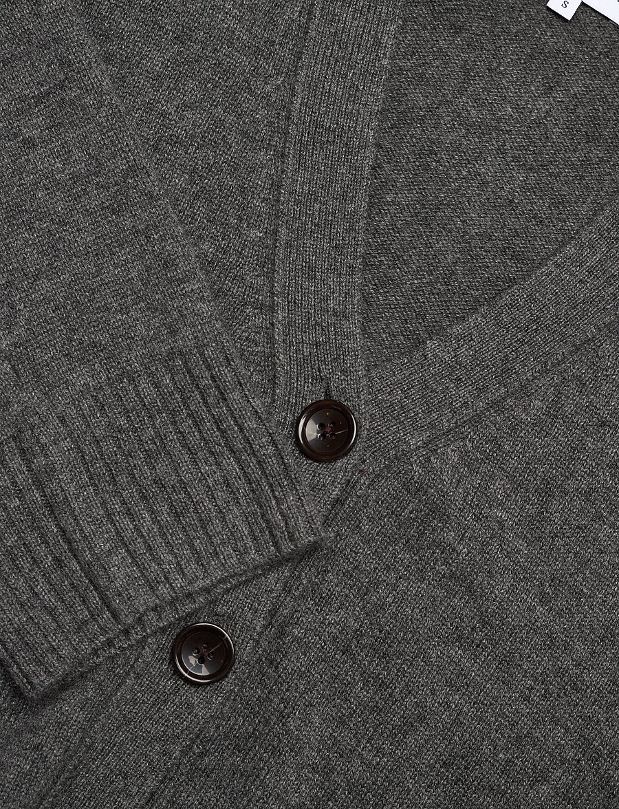 Davida Cashmere - V-neck Wide Cardigan - kašmiir - dark grey - 5