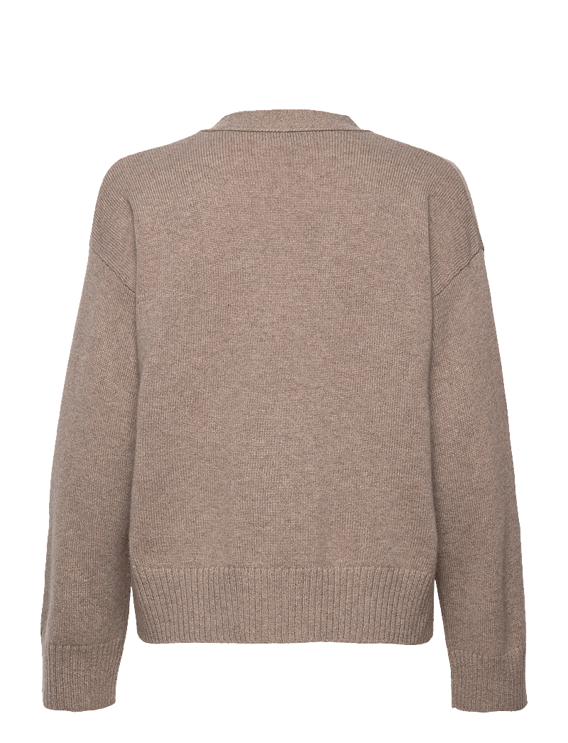 Davida Cashmere - V-neck Wide Cardigan - kashmir - mink - 1