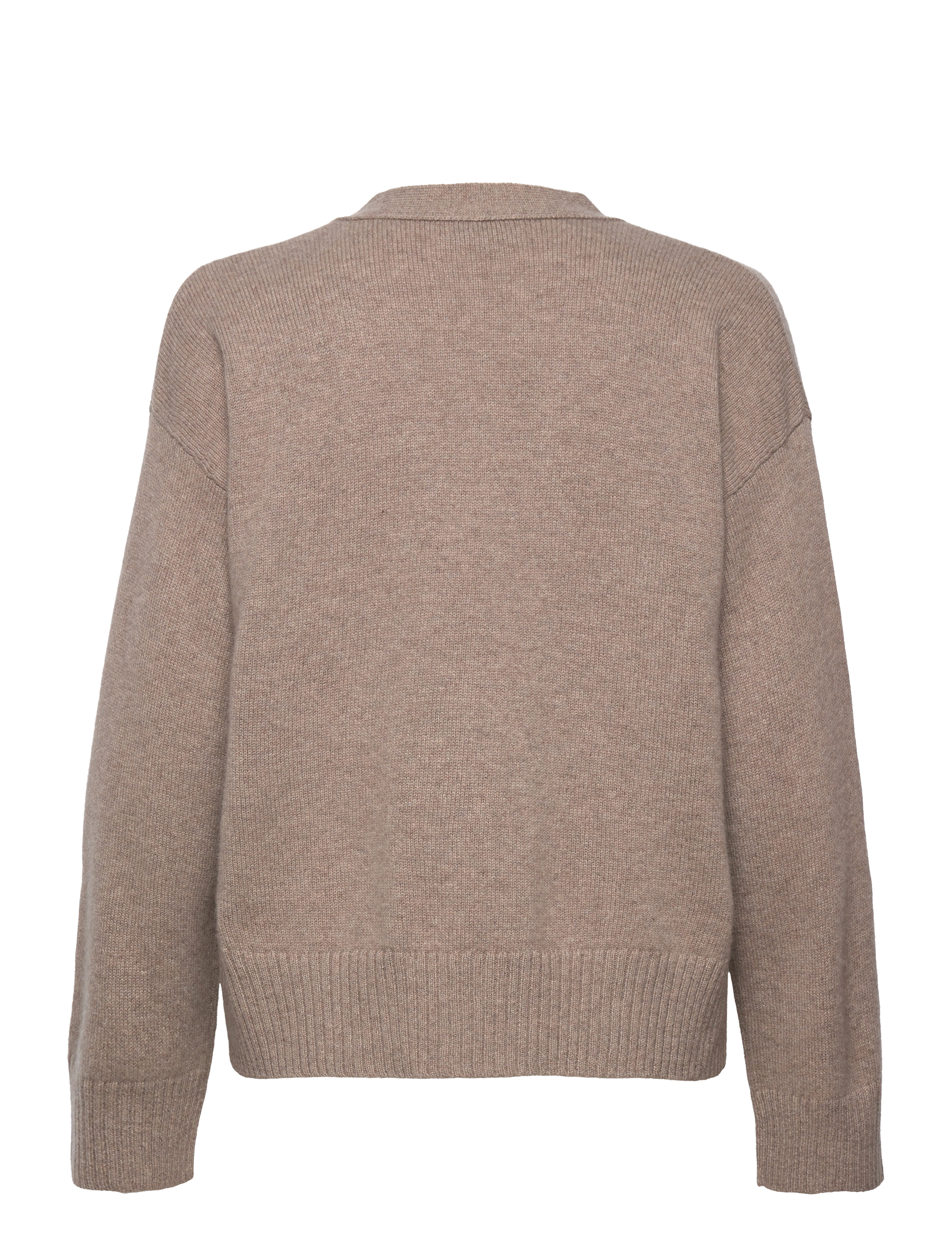 Davida Cashmere - V-neck Wide Cardigan - kashmir - mink - 1