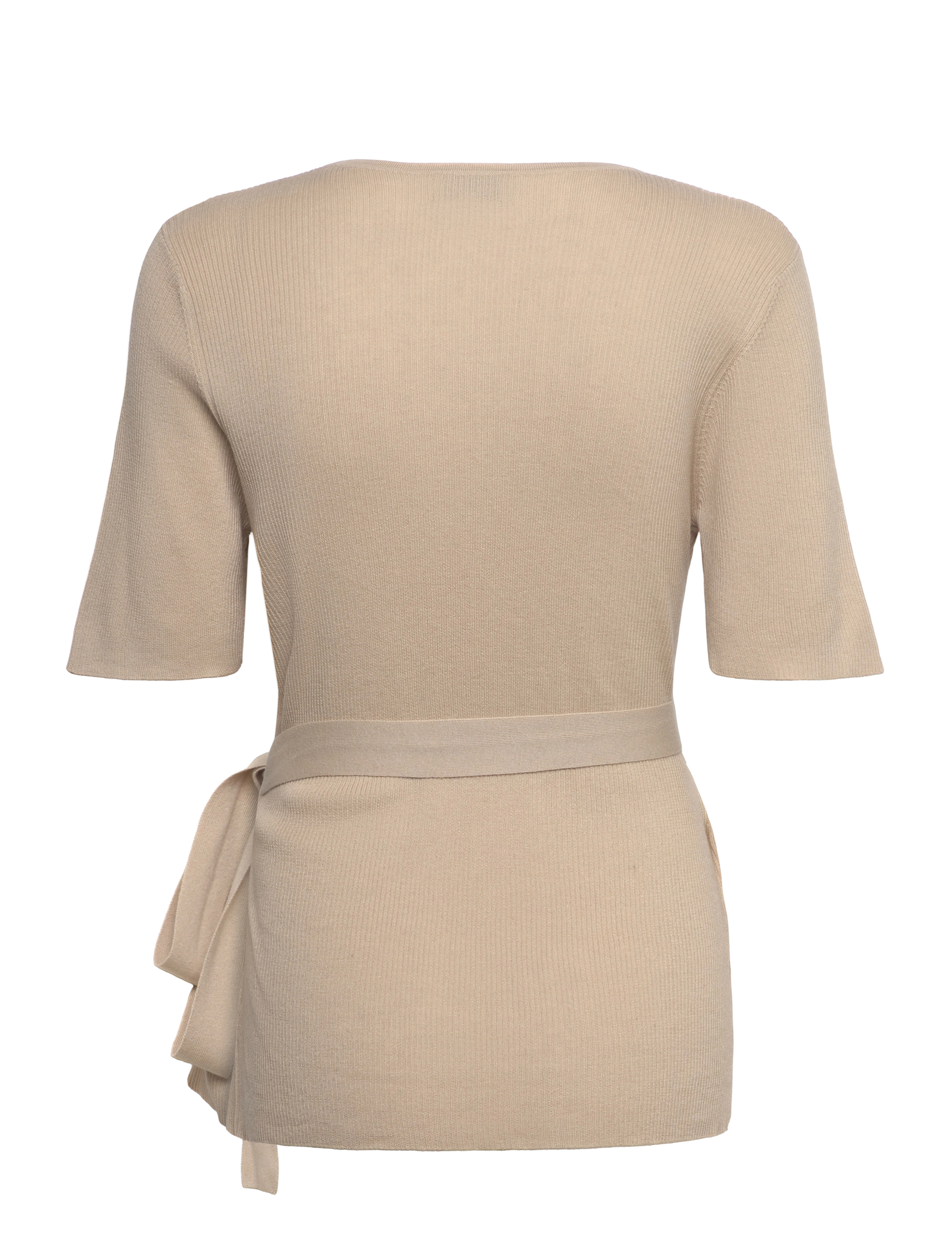 Davida Cashmere - Fine Knit Wrap Top - sand stone - 1