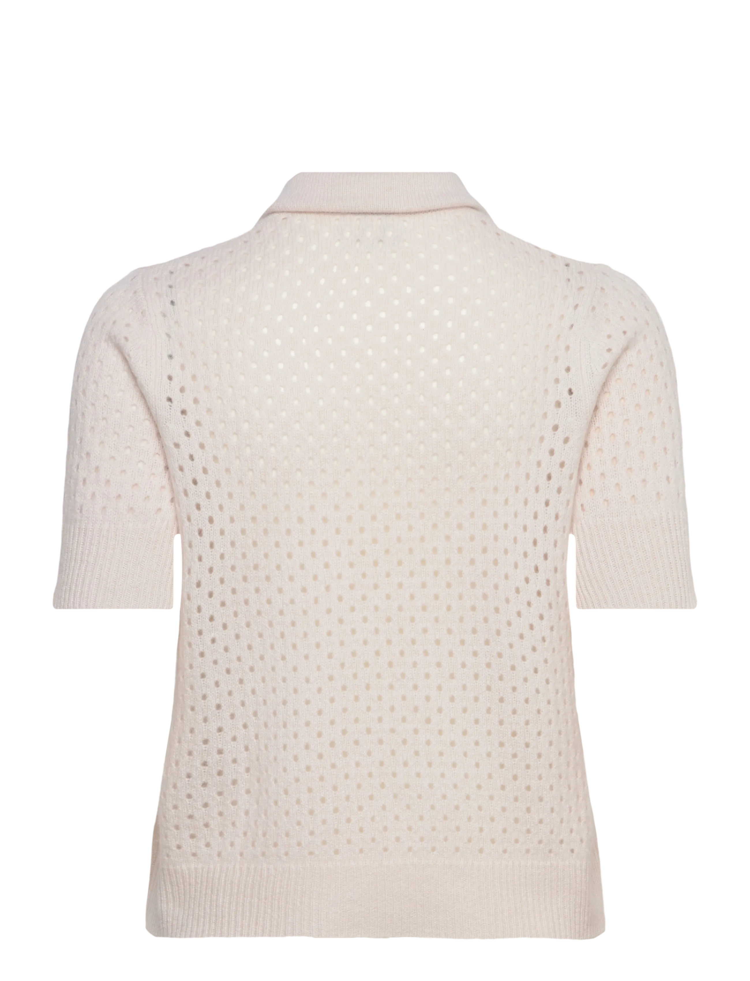 Davida Cashmere - Mesh Knitted Short Sleeve Cardigan - kashmir - white - 2