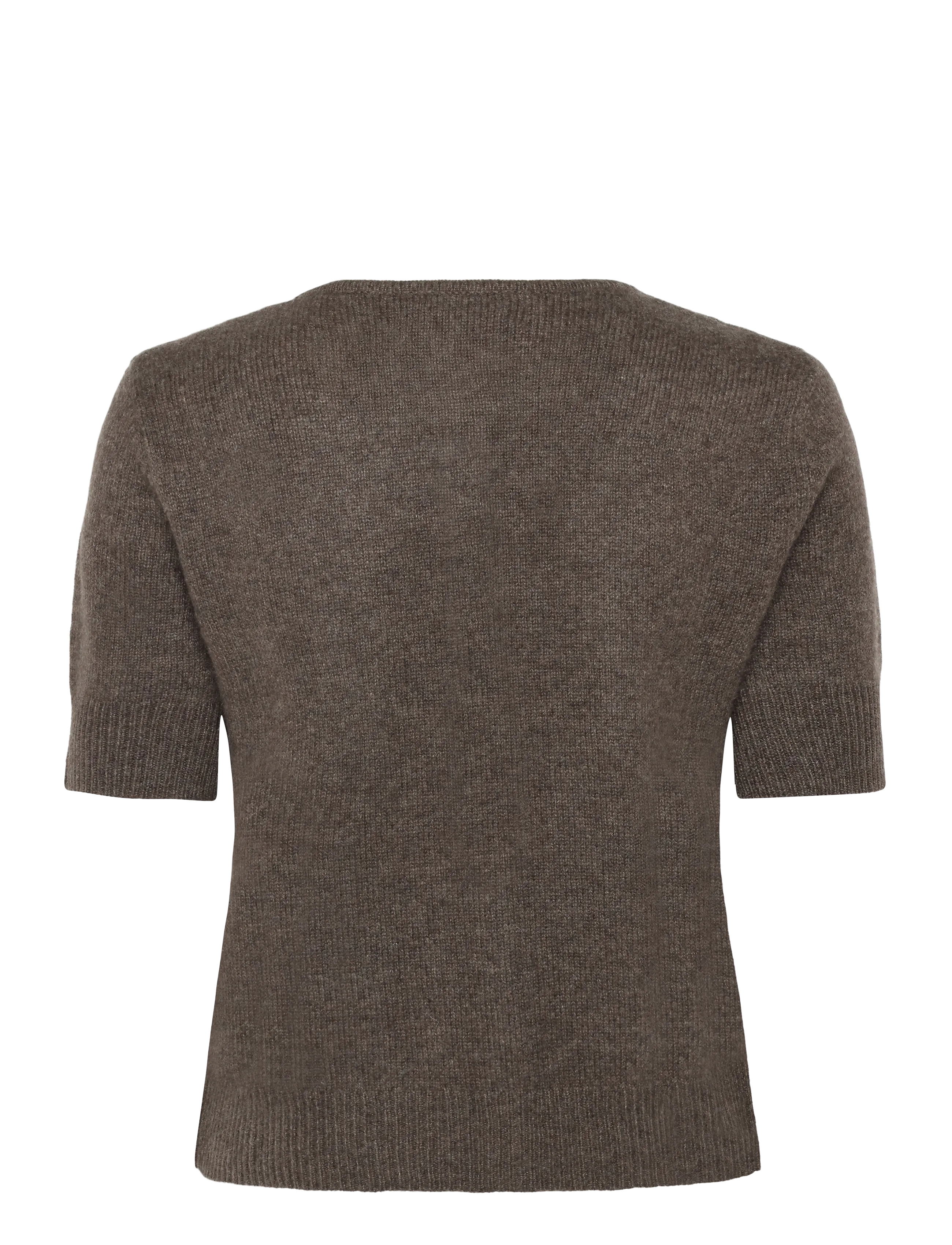 Davida Cashmere - short sleeve boxy cardigan - kashmir - cacao - 1