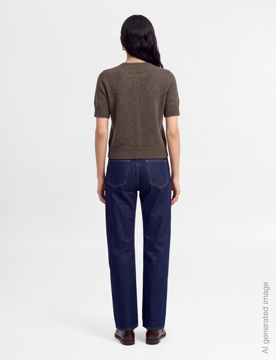 Davida Cashmere - short sleeve boxy cardigan - kaschmir - cacao - 4