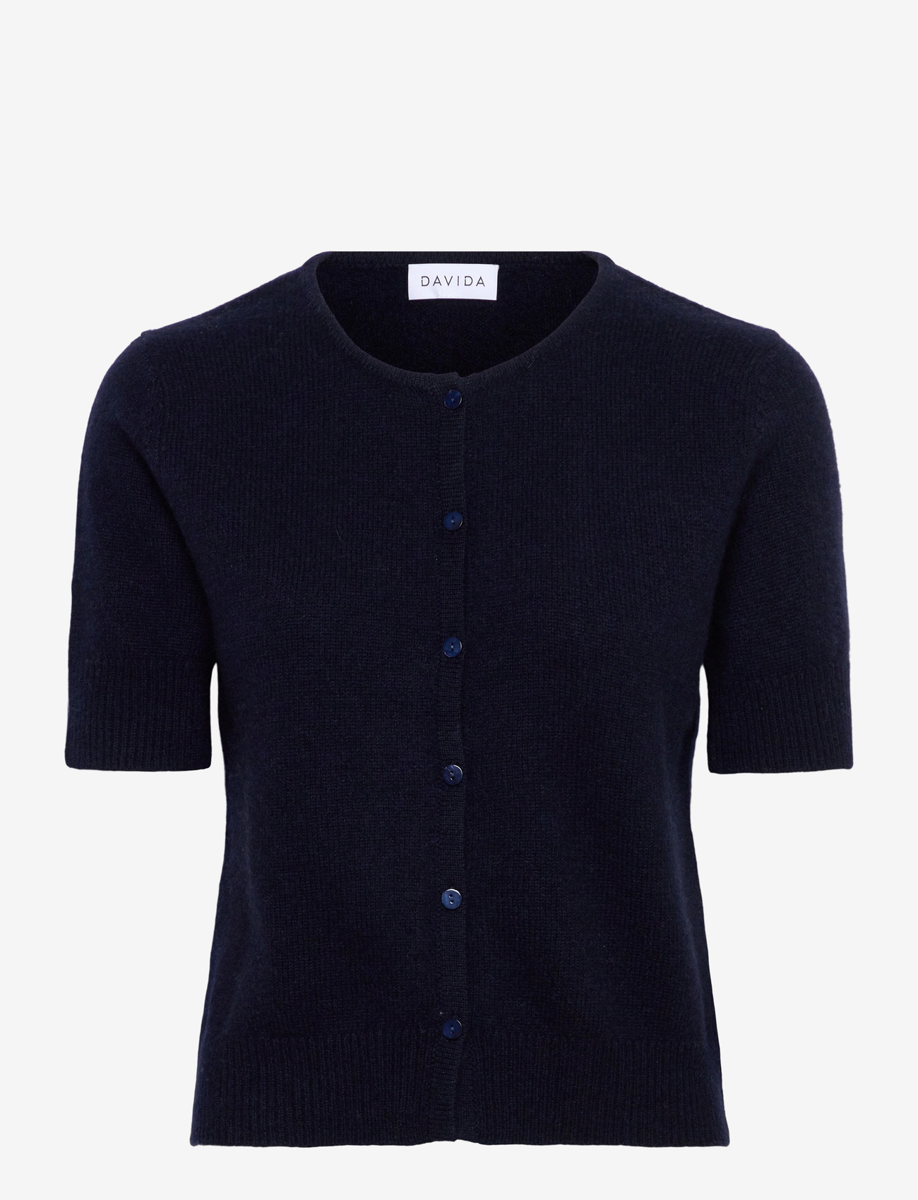 Davida Cashmere - Short Sleeve Boxy Cardigan - kaschmir - navy - 0