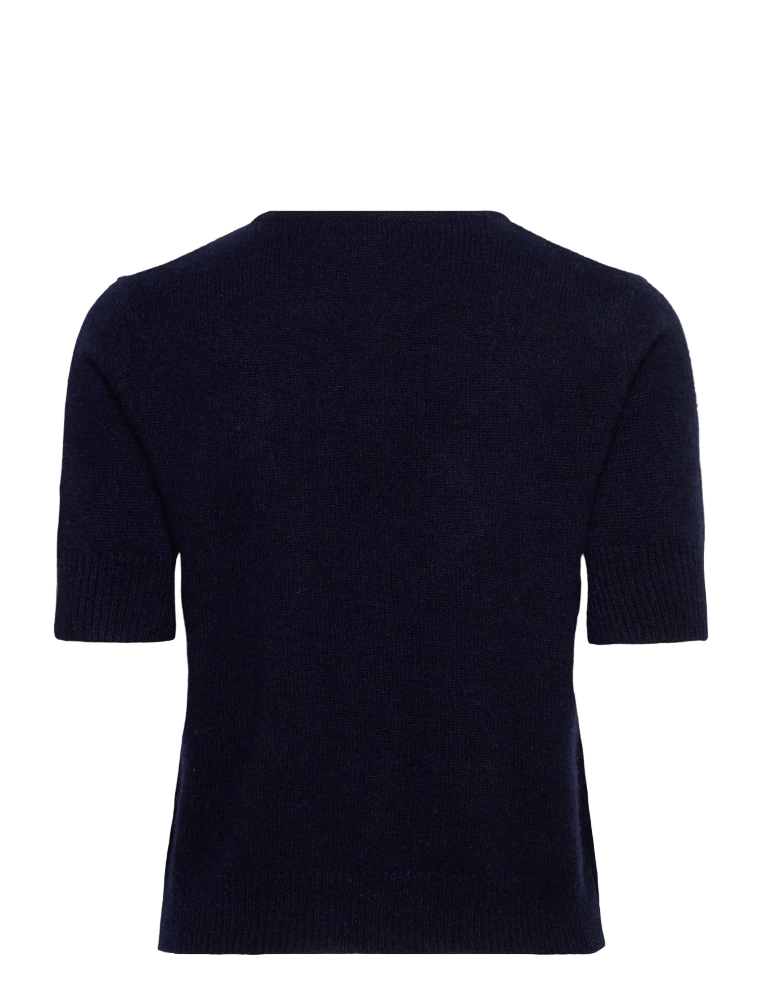 Davida Cashmere - Short Sleeve Boxy Cardigan - cashmere - navy - 2