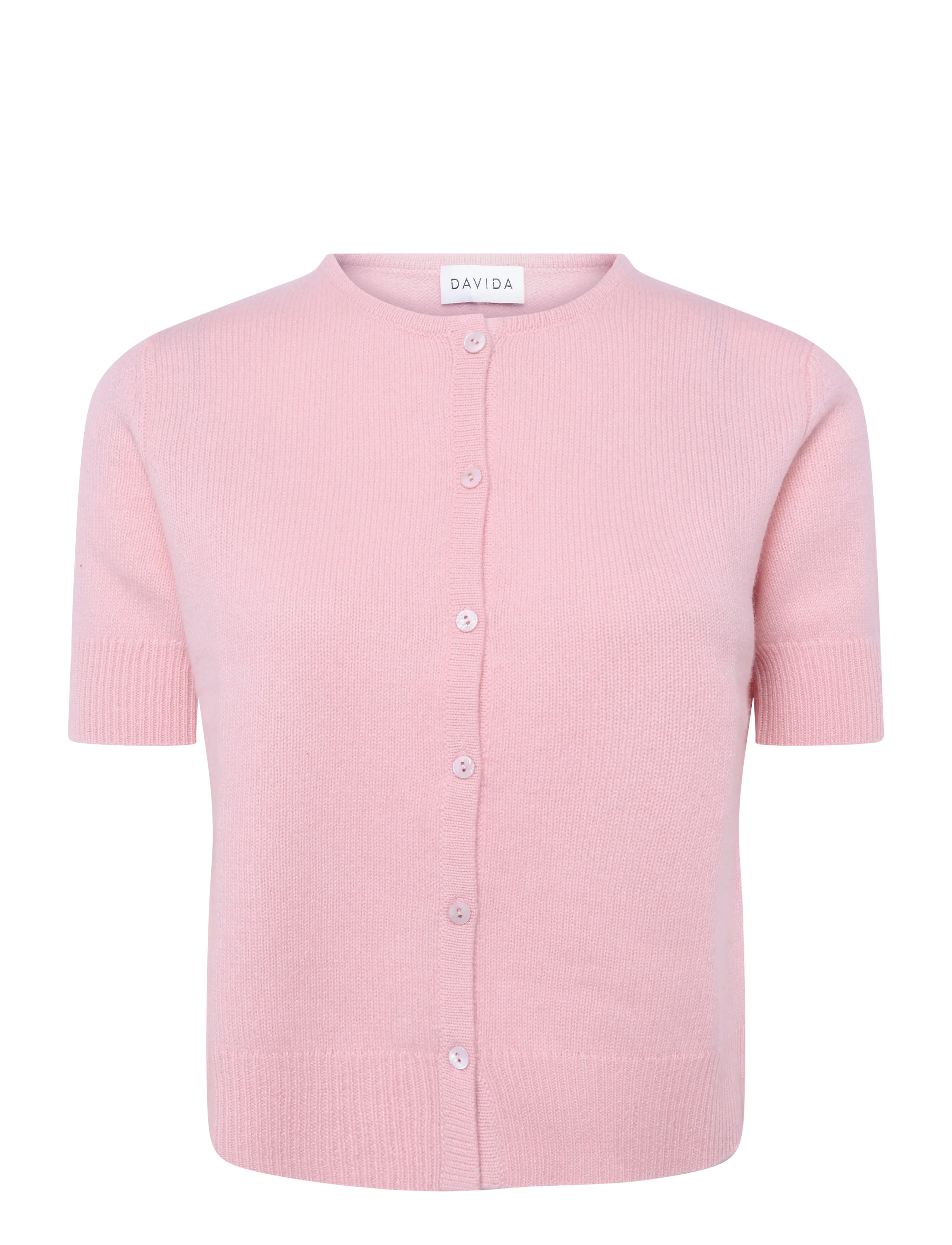 Davida Cashmere short sleeve boxy cardigan - Farben der Saison - PINK / pink/rose