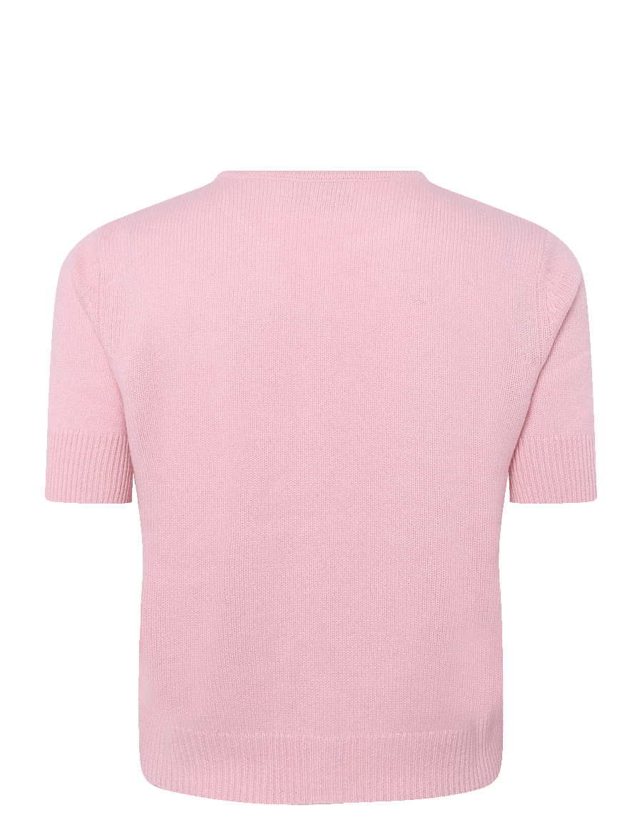 Davida Cashmere - short sleeve boxy cardigan - kaschmir - pink - 1