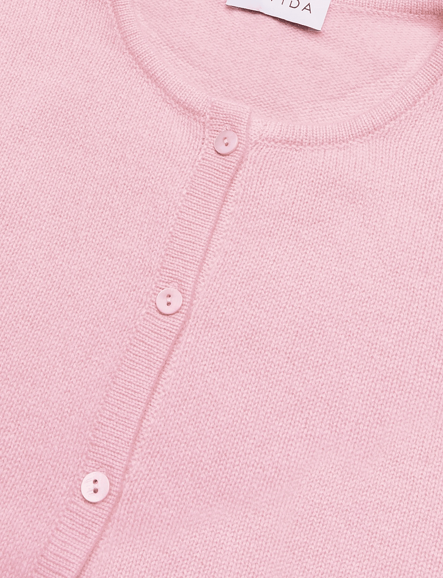 Davida Cashmere - short sleeve boxy cardigan - kaschmir - pink - 2